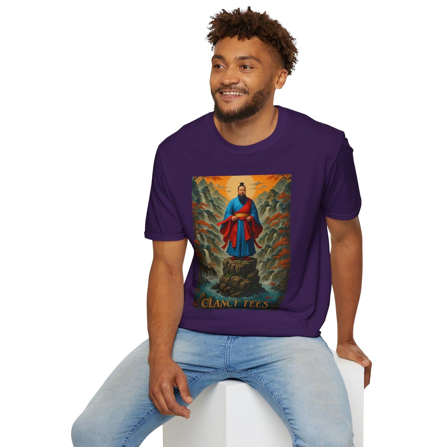 Ancient Warrior Monk T-Shirt Samurai Zen Mountain Tee Japanese Warrior Art Shirt Gift for Martial Arts Fans Gift for History Lovers Spiritual Art