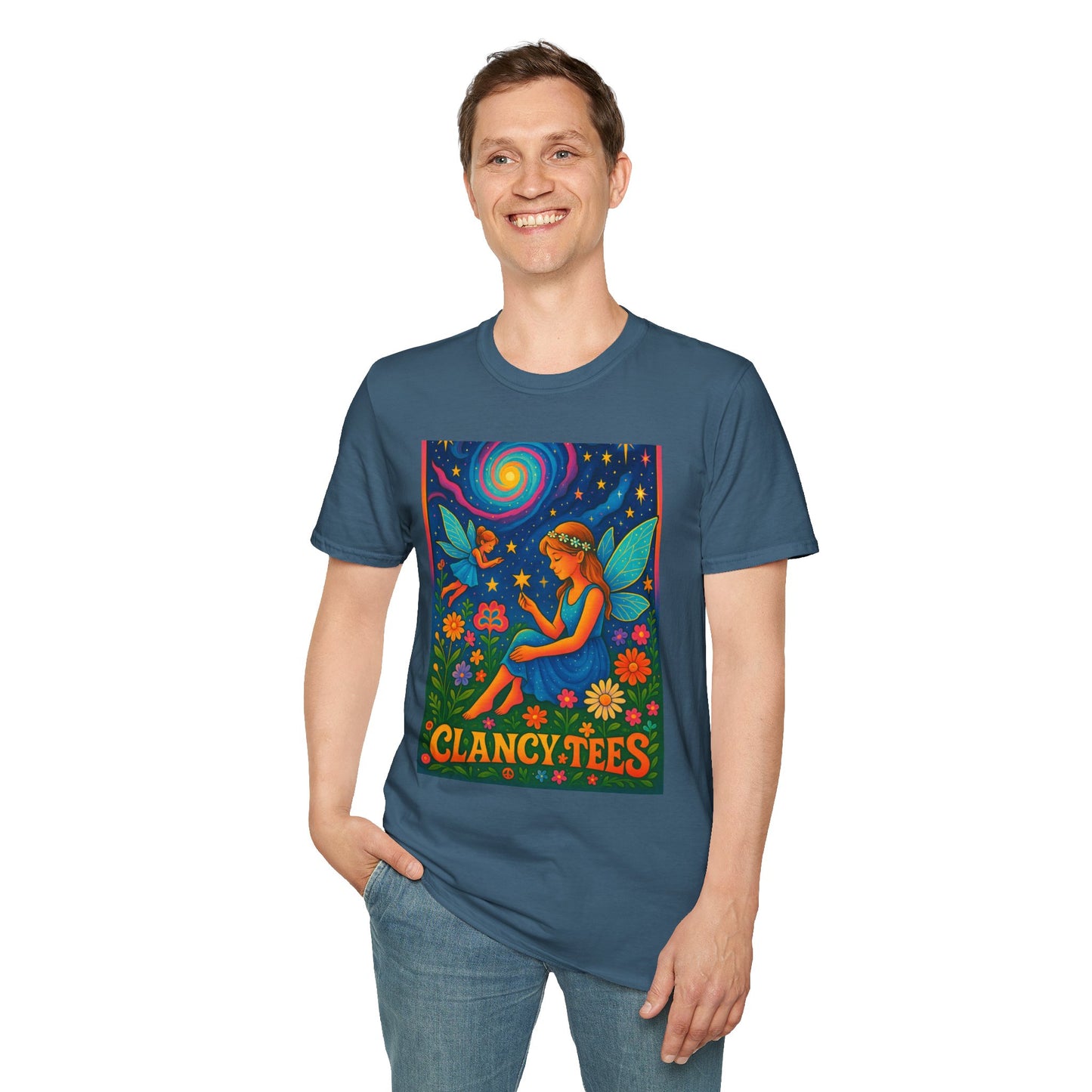 Fairy Garden T-Shirt Whimsical Fantasy Graphic Tee Cosmic Nature Shirt Gift for Dreamers Gift for Fairy Lovers Vibrant Magical Artwork