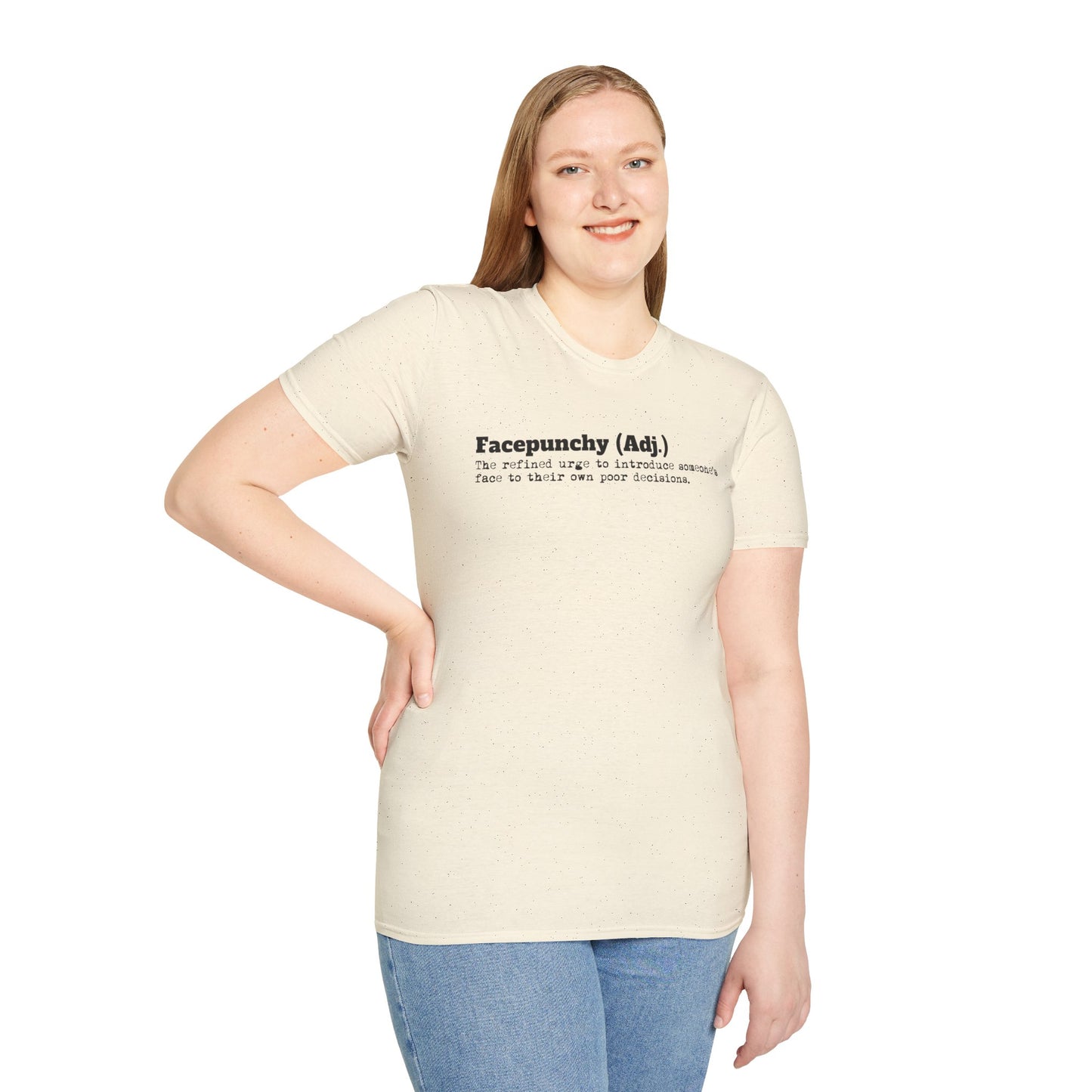 Facepunchy Definition T-Shirt Sarcastic Text Tee Funny Dictionary Shirt for Snarky People Gift for Coworkers with Attitude Passive Aggressive Humor