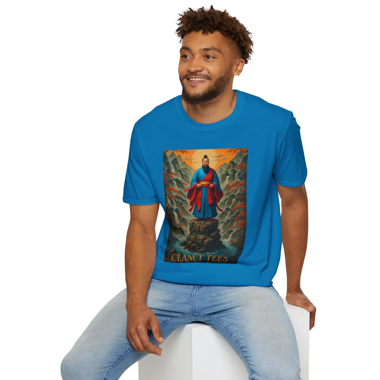 Ancient Warrior Monk T-Shirt Samurai Zen Mountain Tee Japanese Warrior Art Shirt Gift for Martial Arts Fans Gift for History Lovers Spiritual Art