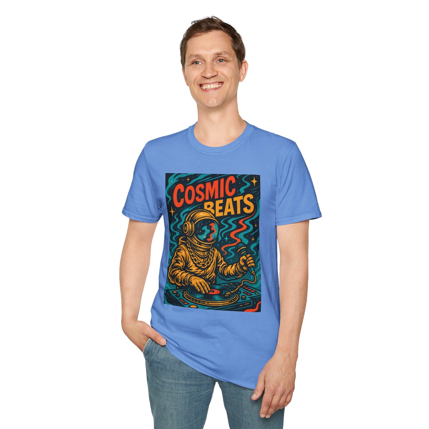 Astronaut DJ Shirt Cosmic Beats Tee Space Music Graphic Gift for EDM Lovers