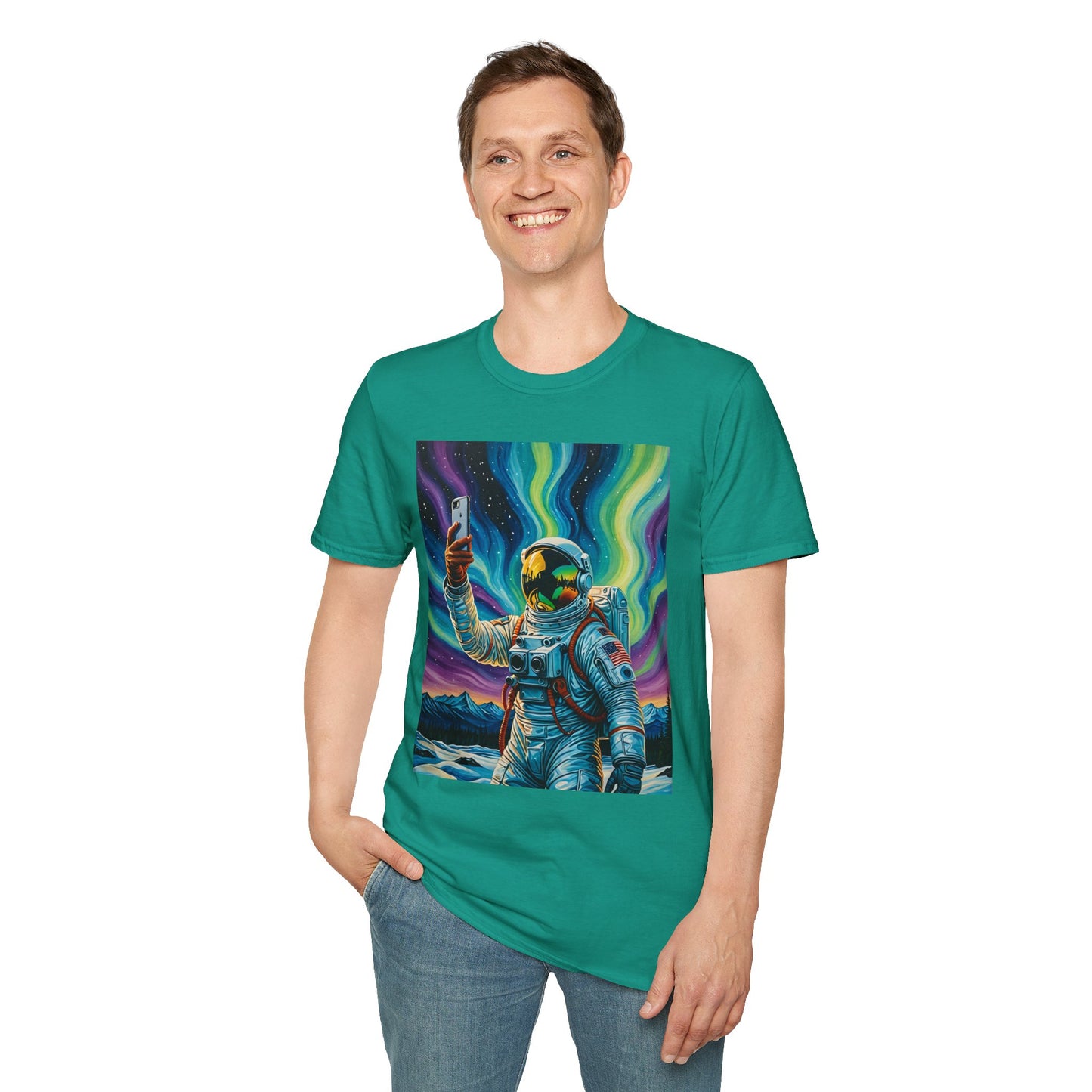 Vibrant Astronaut T-Shirt - Cosmic Vibes, Space Lover Gift, Unisex Casual Wear, Unique Graphic Tee, Festival Fashion