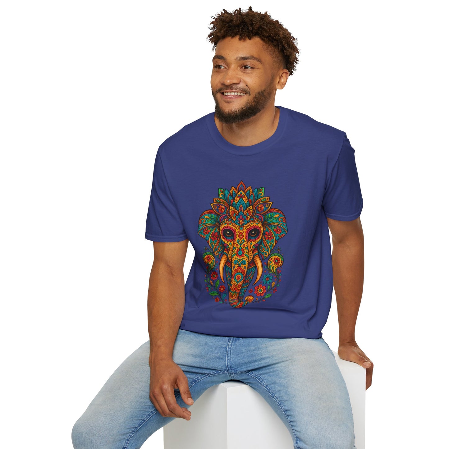 Boho Elephant Shirt Psychedelic Floral Head Art Tee Gift for Spiritual Seekers Animal Lovers and Mindful Hippies with a Love for Earthy Trippy Vibes
