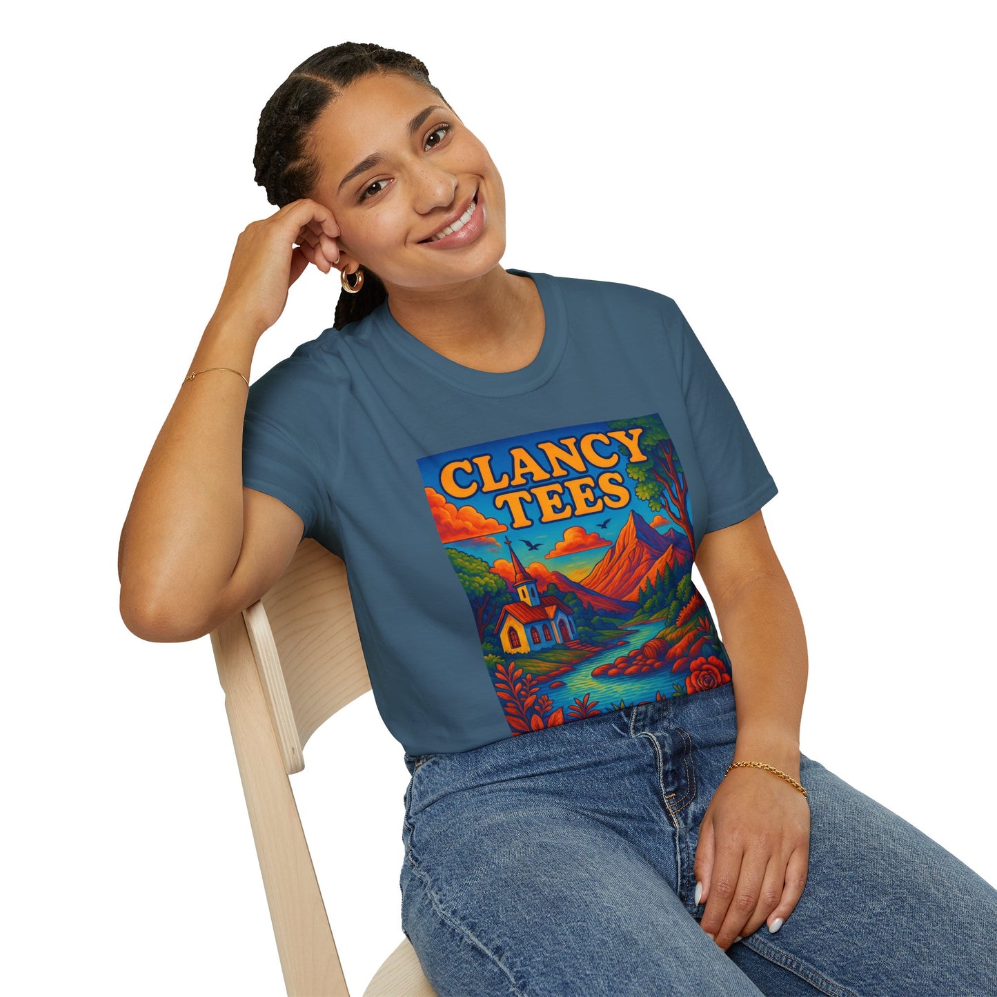 Vibrant Scenic Unisex T-Shirt, Outdoor Adventure Tee, Nature Lover Apparel, Art-Inspired Casual Wear, Gift for All Occasions, Clancy Tees
