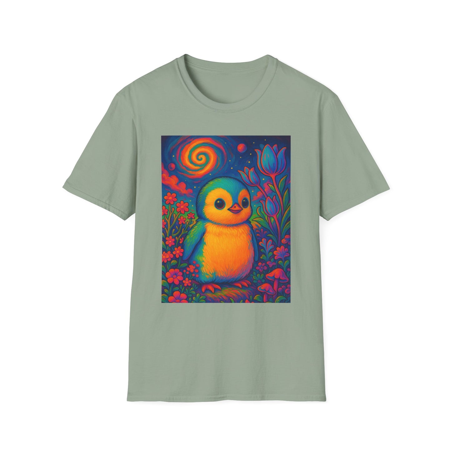 Psychedelic Baby Penguin T-Shirt – Trippy Cute Animal Tee – Gift for Penguin Lovers – Groovy Nature Shirt for Weirdos, Hippies, and Art Freaks