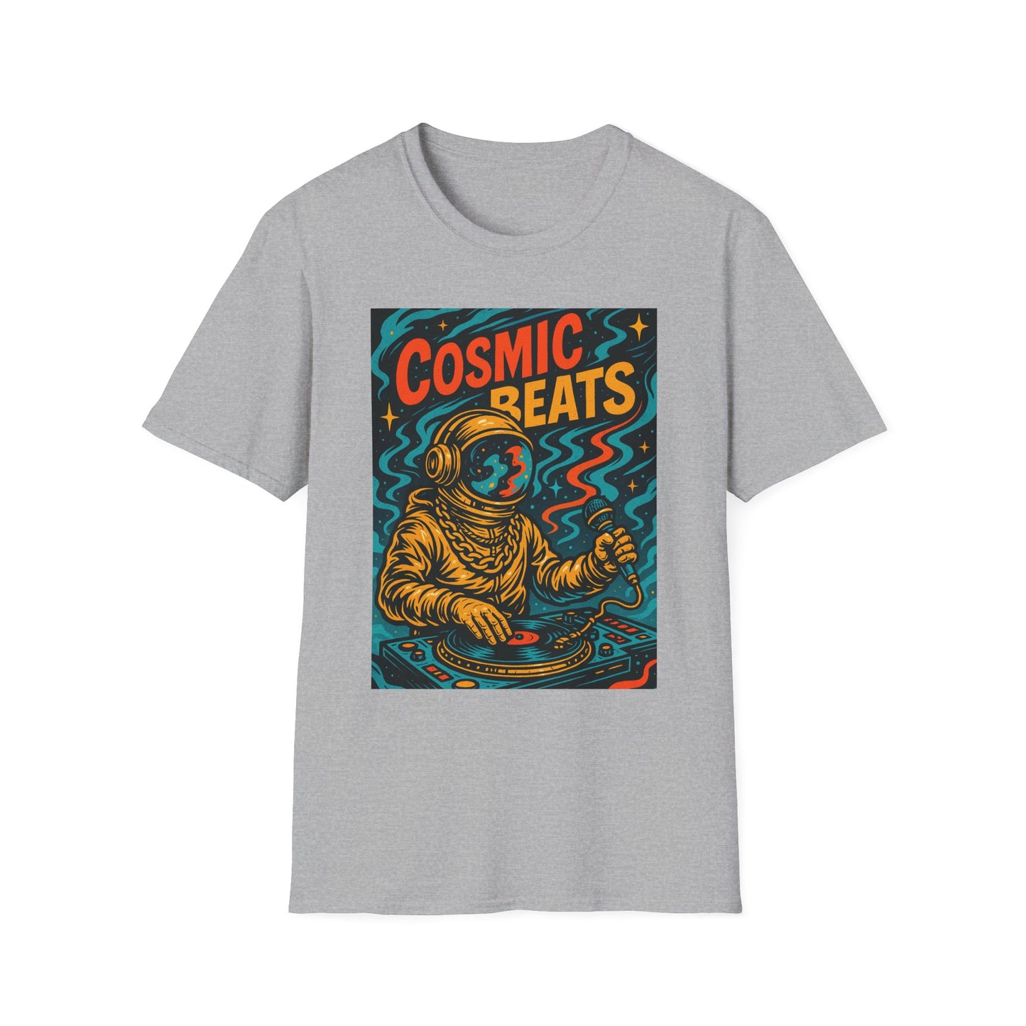 Astronaut DJ Shirt Cosmic Beats Tee Space Music Graphic Gift for EDM Lovers