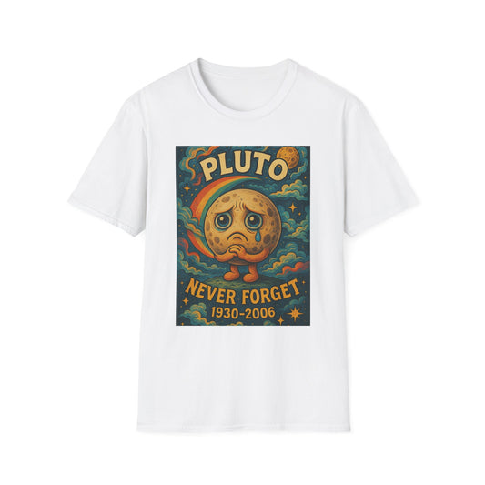 Pluto Never Forget Shirt Funny Space Tee for Astronomy Fans Nostalgic Planet Graphic Shirt Gift for Science Nerds and Stargazers Dwarf Planet Tribute T-Shirt