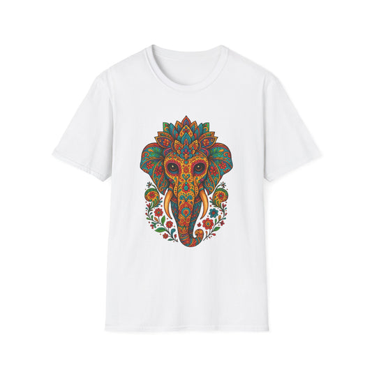 Boho Elephant Shirt Psychedelic Floral Head Art Tee Gift for Spiritual Seekers Animal Lovers and Mindful Hippies with a Love for Earthy Trippy Vibes