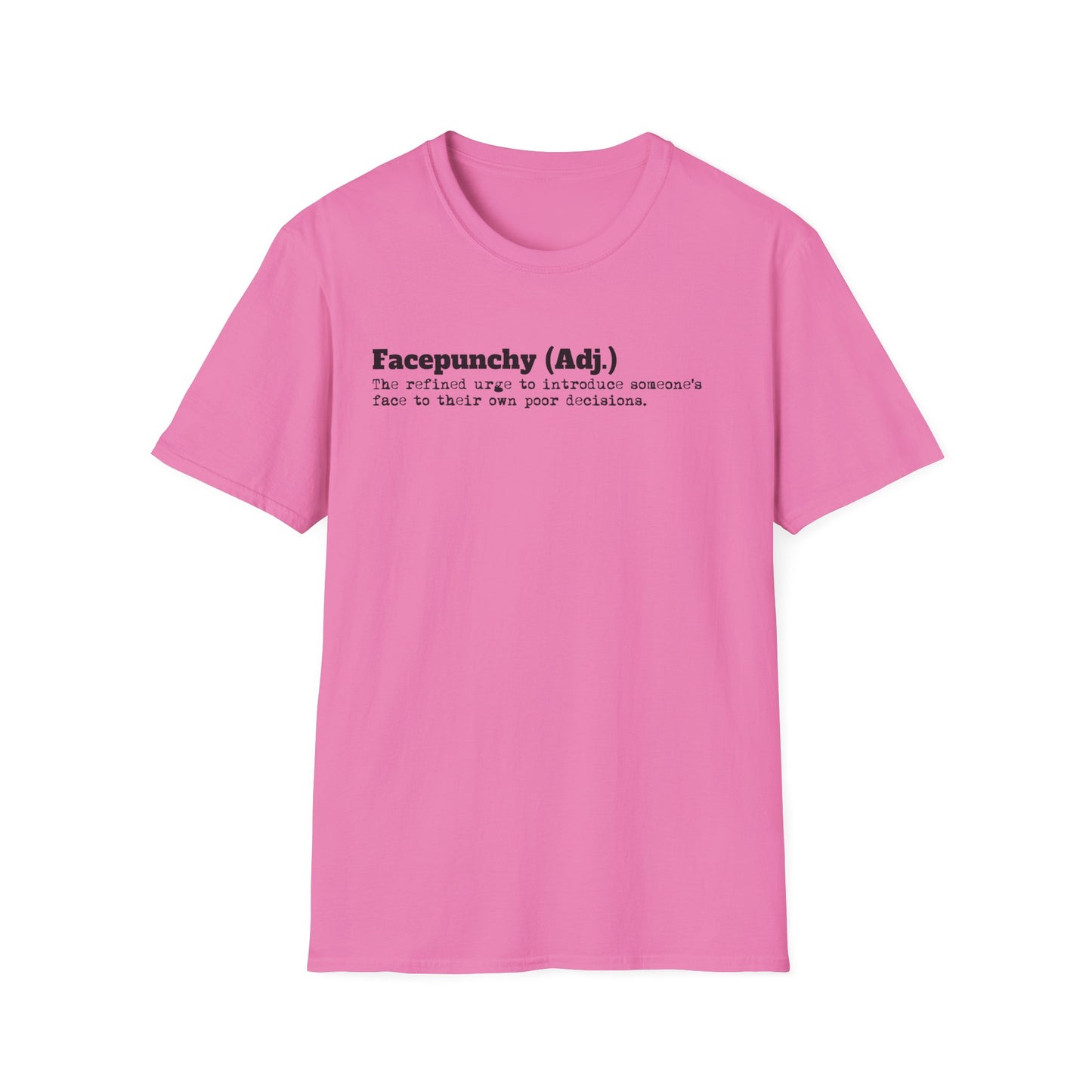 Facepunchy Definition T-Shirt Sarcastic Text Tee Funny Dictionary Shirt for Snarky People Gift for Coworkers with Attitude Passive Aggressive Humor