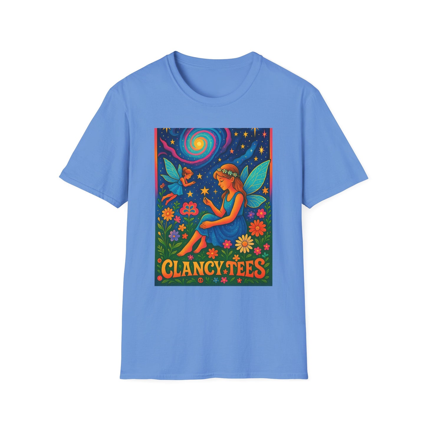 Fairy Garden T-Shirt Whimsical Fantasy Graphic Tee Cosmic Nature Shirt Gift for Dreamers Gift for Fairy Lovers Vibrant Magical Artwork