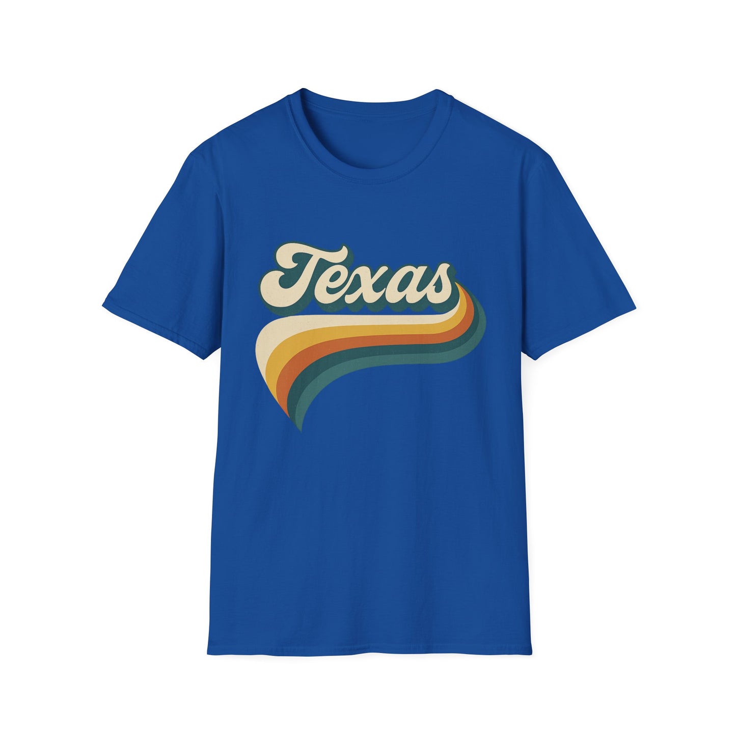 Retro Texas Shirt – Vintage Style Texas Wave Tee • Gildan Softstyle® Unisex Comfort • Gift for Texans • Groovy Southern State Pride Shirt