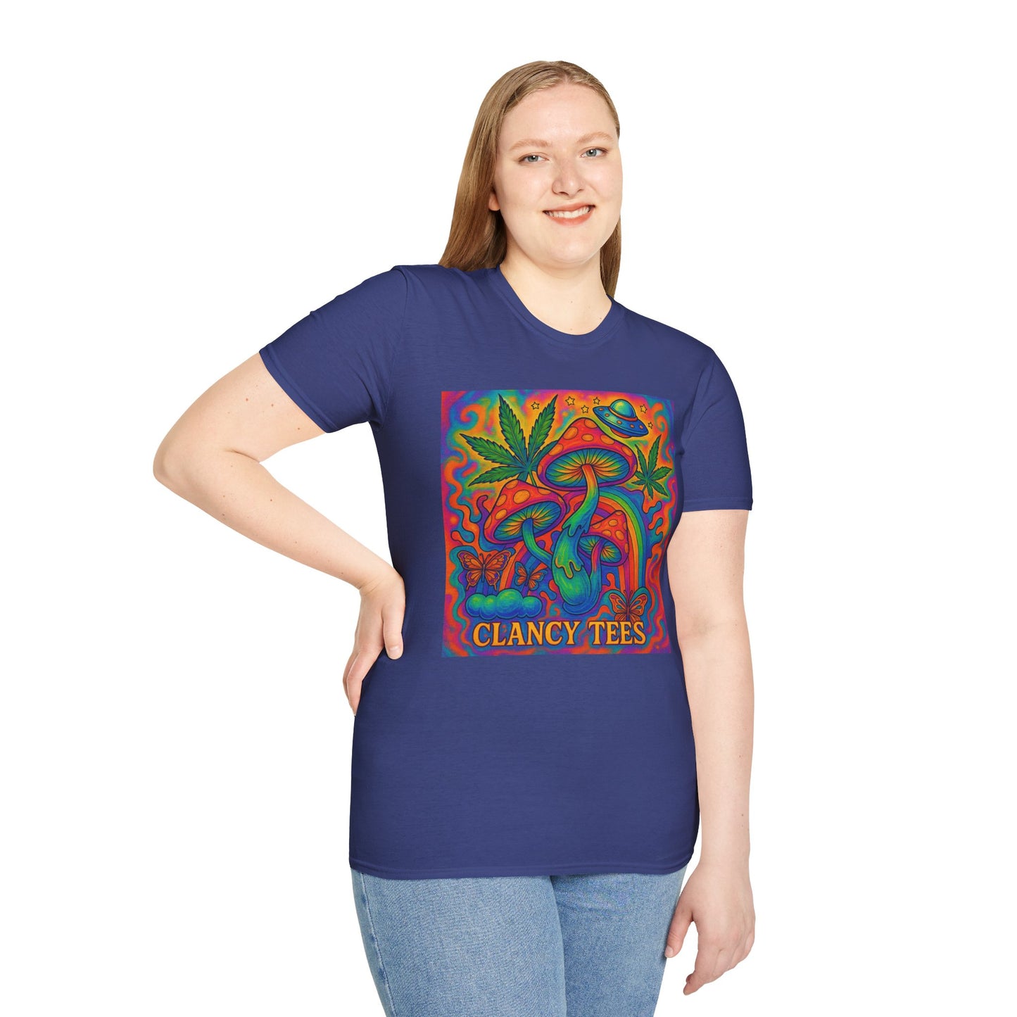 Colorful Psychedelic T-Shirt, Fun Graphic Tee for Music Festivals, Unique Gift for Friends, Retro Style Shirt, Unisex Softstyle Tee