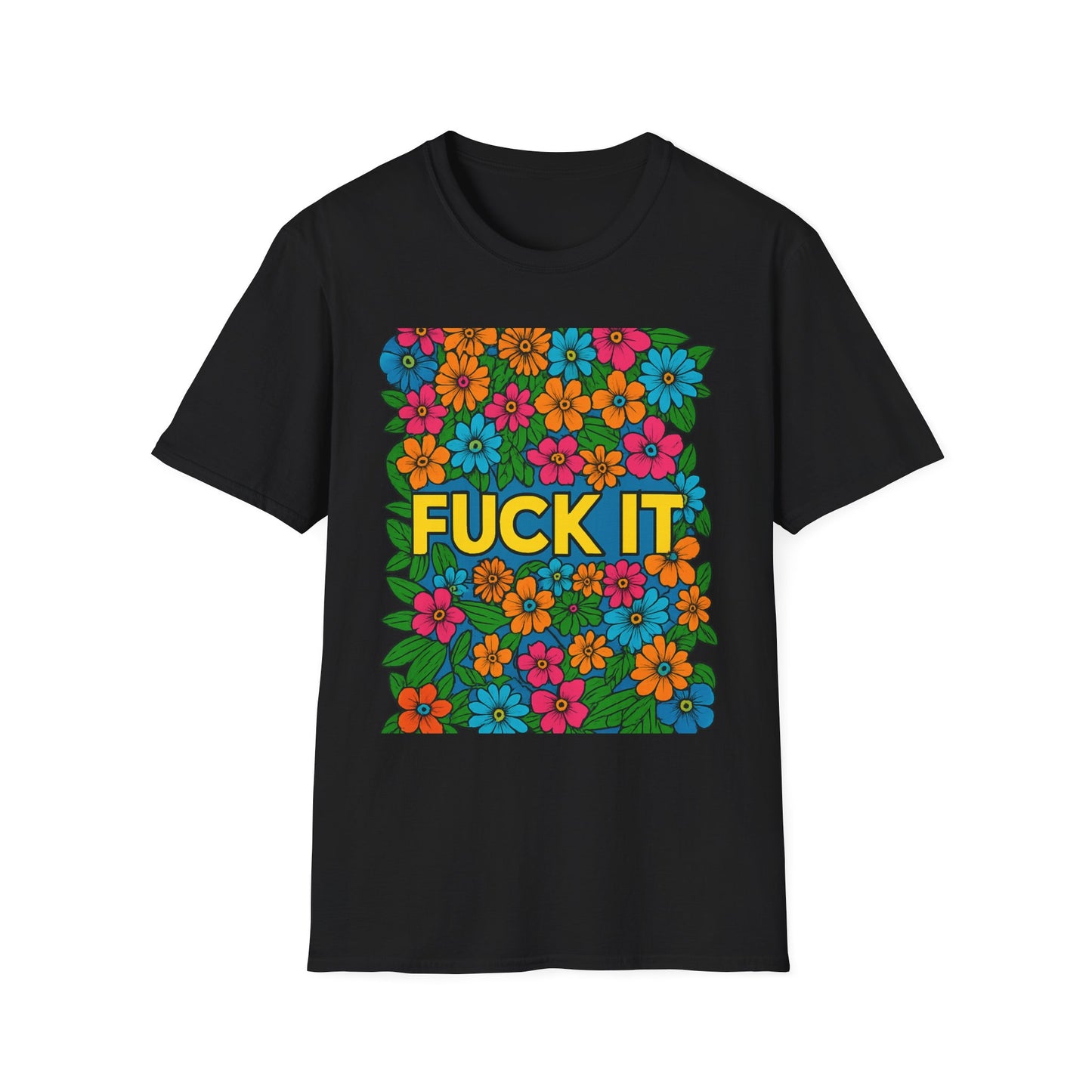 Colorful Floral Graphic T-Shirt, Casual Wear, Gift for Friends, Relaxed Style, Summer Outfit, Fun Statement Tee