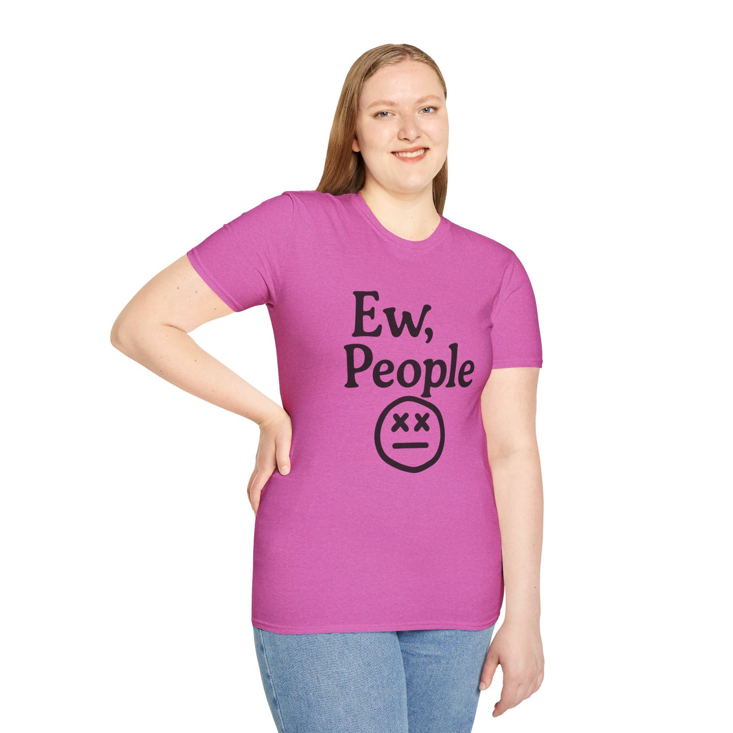 Ew, People Unisex Softstyle T-Shirt | Funny Graphic Tee for Introverts, Gift for Friends, Casual Wear, Comfortable Everyday Shirt