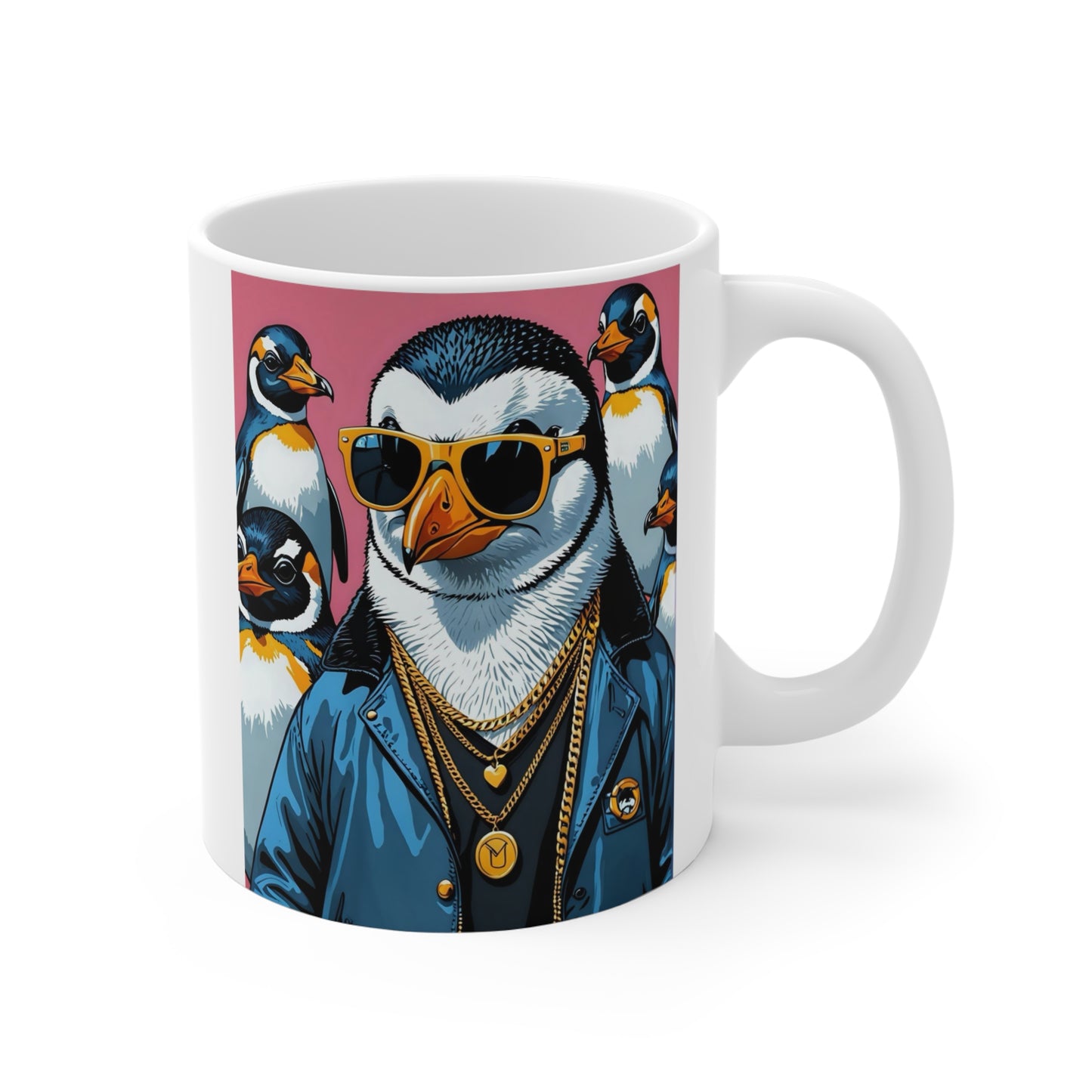 Cool Penguin Gang Mug - Fun Penguin Art, Gift for Animal Lovers, Quirky Coffee Cup, Unique Kitchen Decor, Holiday Surprise