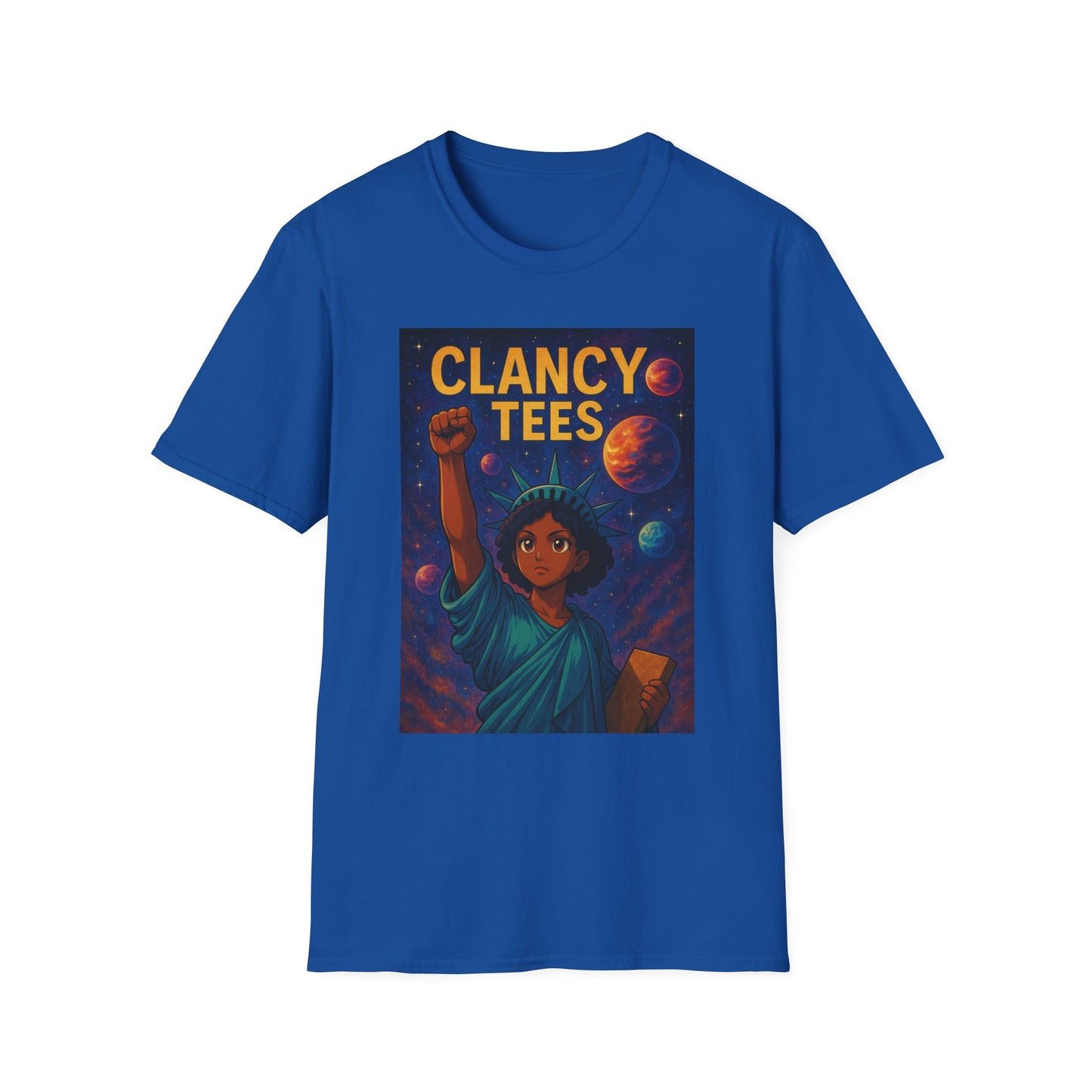 Empowerment Liberty Graphic T-Shirt, Space-Themed Tee, Unisex Casual Wear, Gift for Space Lovers, Inspirational Fashion