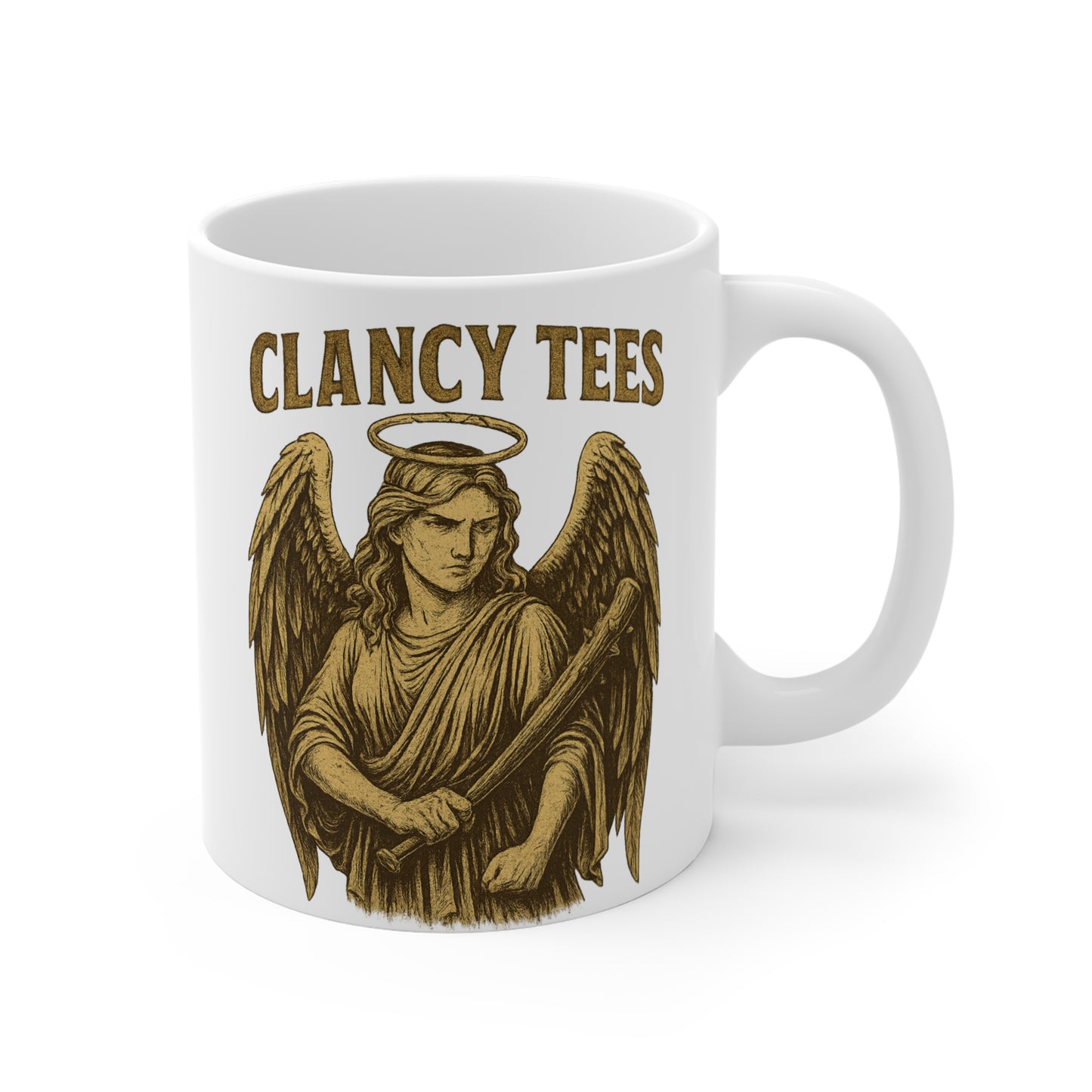 Angel Warrior Coffee Mug 11oz Gothic Art Cup Dark Angel Ceramic Gift