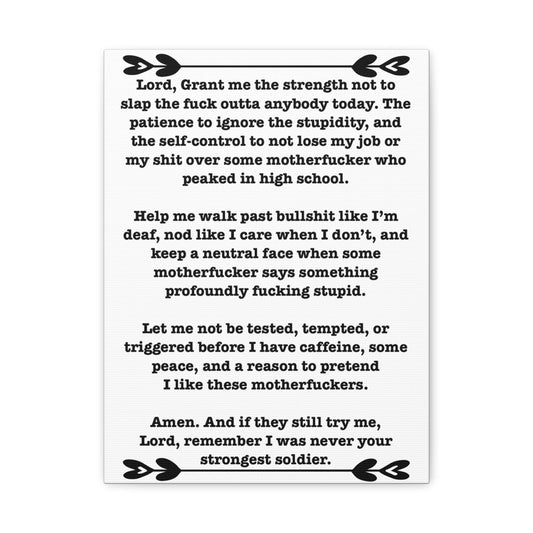 ClancyTees Serenity Prayer Canvas Wall Art Funny Profane Office Decor Sarcastic Home Gift