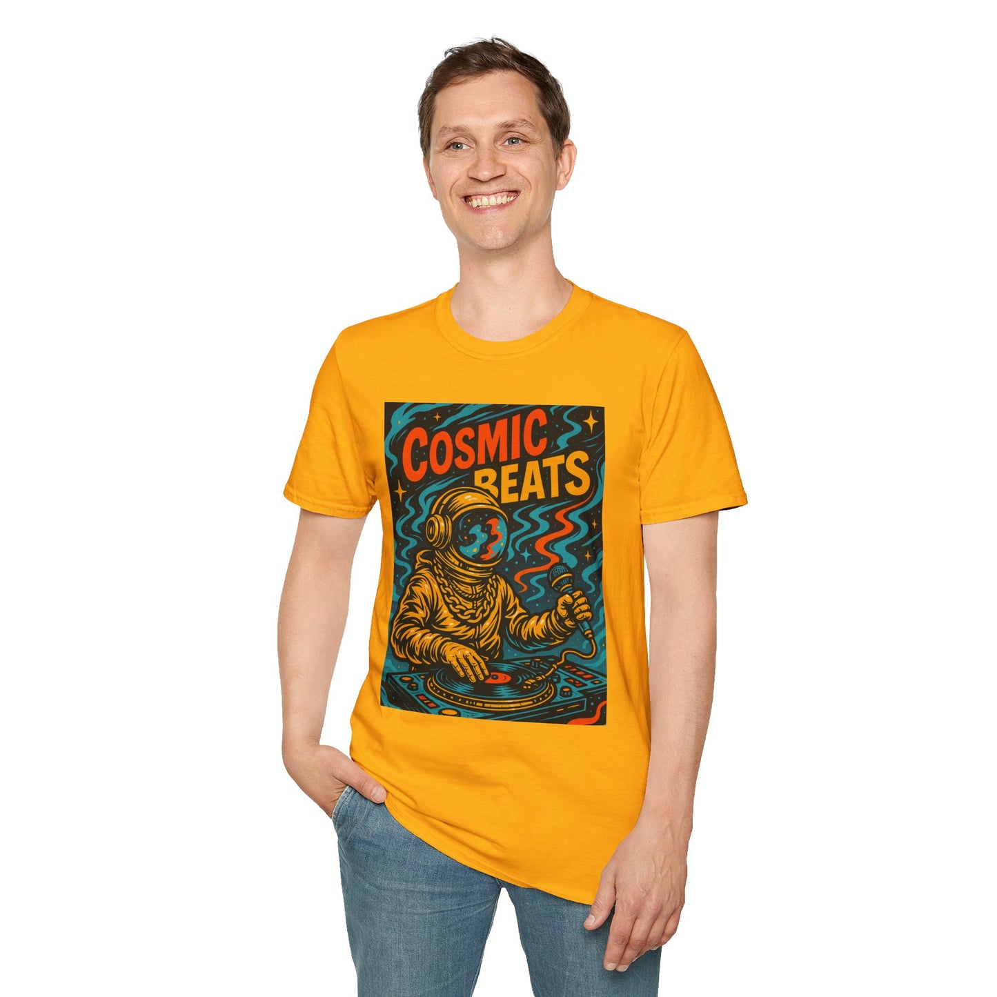 Astronaut DJ Shirt Cosmic Beats Tee Space Music Graphic Gift for EDM Lovers