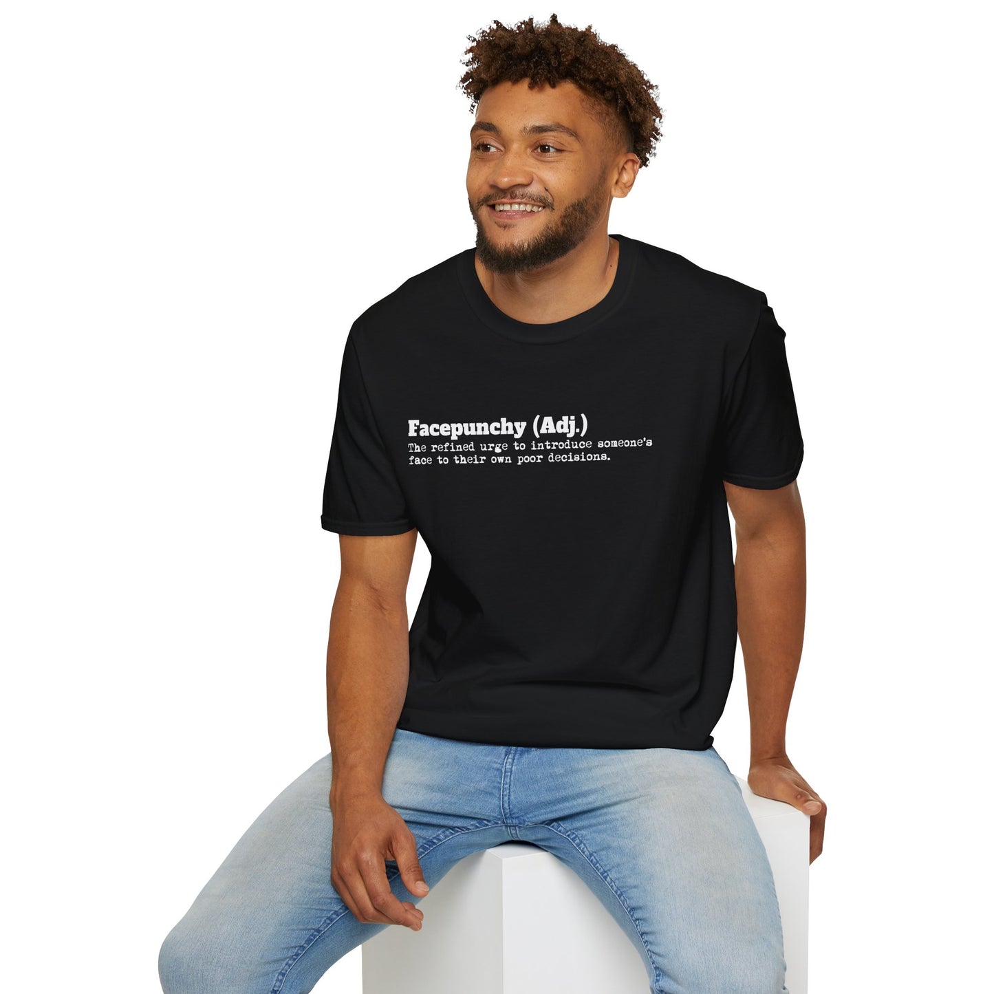 Facepunchy Definition T-Shirt Sarcastic Text Tee Funny Dictionary Shirt for Snarky People Gift for Coworkers with Attitude Passive Aggressive Humor
