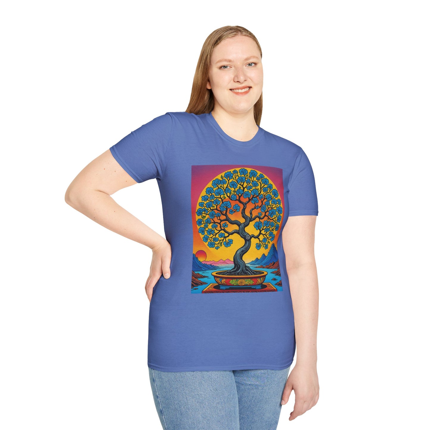 Spiritual Tree Graphic T-Shirt | Unisex Softstyle Tee | Nature Lover Gift | Bohemian Apparel | Yoga Shirt | Eco-Friendly Clothing | Art Tee