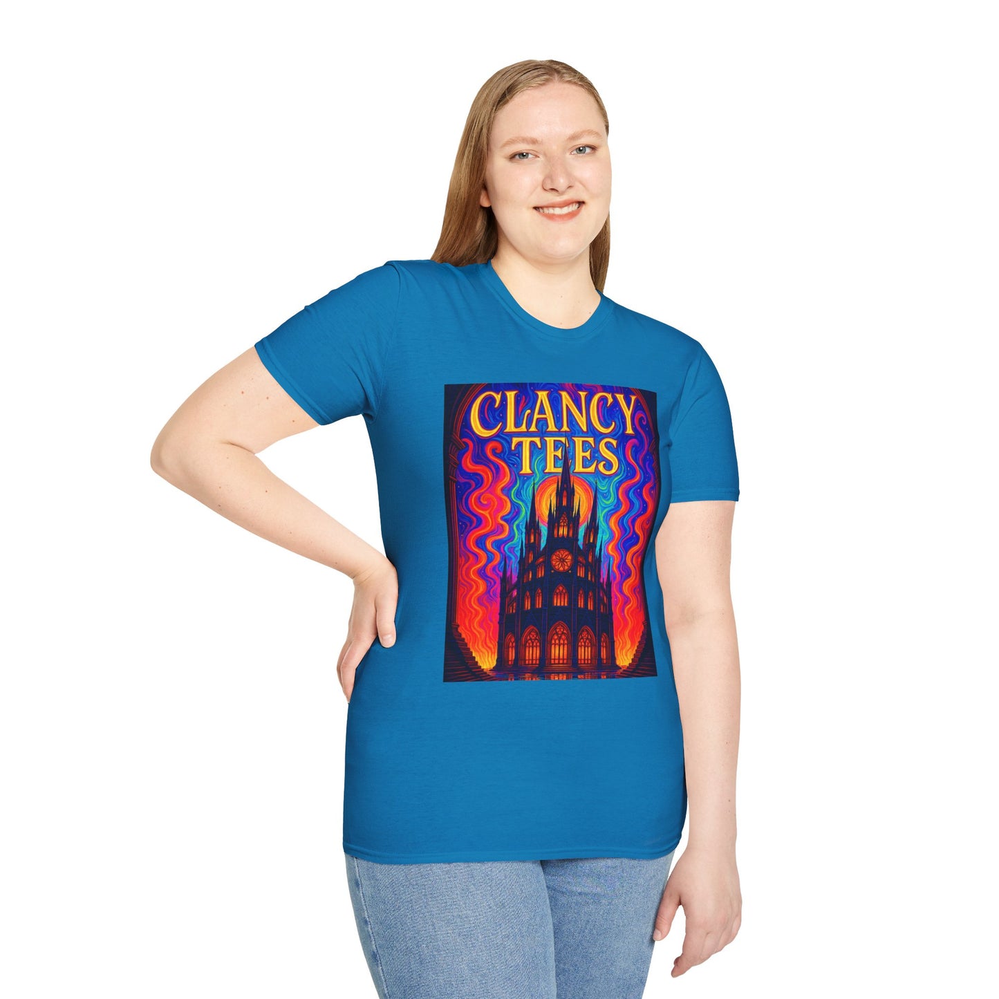 Psychedelic Cathedral Shirt – Trippy Gothic Church Tee – Gift for Art Nerds, Music Festival Fans, Visual Explorers, and Spiritual Weirdos