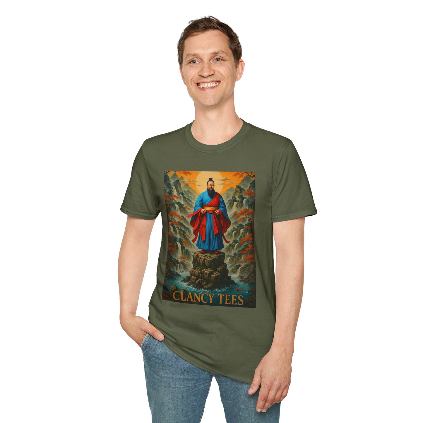 Ancient Warrior Monk T-Shirt Samurai Zen Mountain Tee Japanese Warrior Art Shirt Gift for Martial Arts Fans Gift for History Lovers Spiritual Art