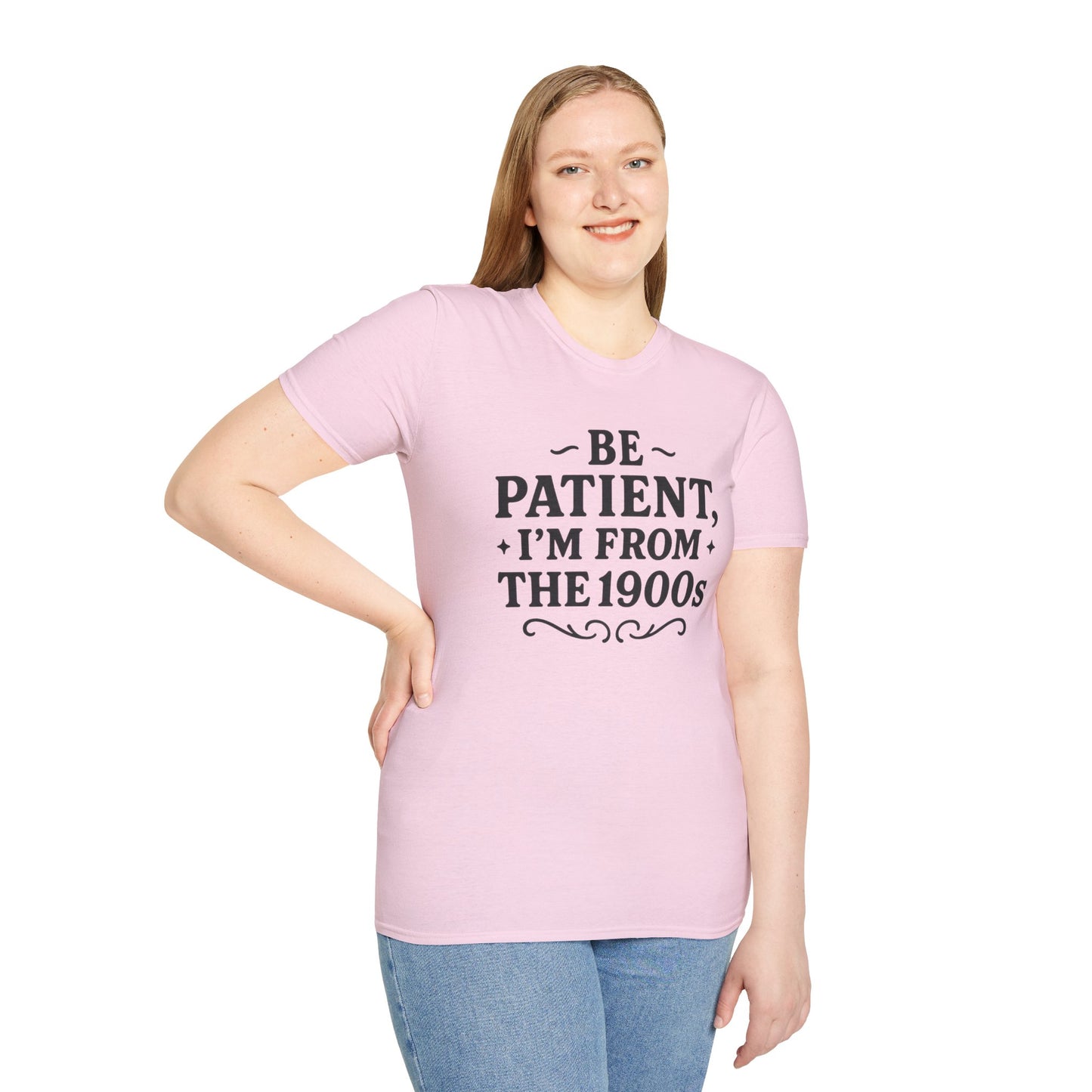 Be Patient I’m From the 1900s Shirt – Funny Millennial Gen X Tee – Retro Humor Graphic Shirt – Gift for Elder Millennials and 90s Kids