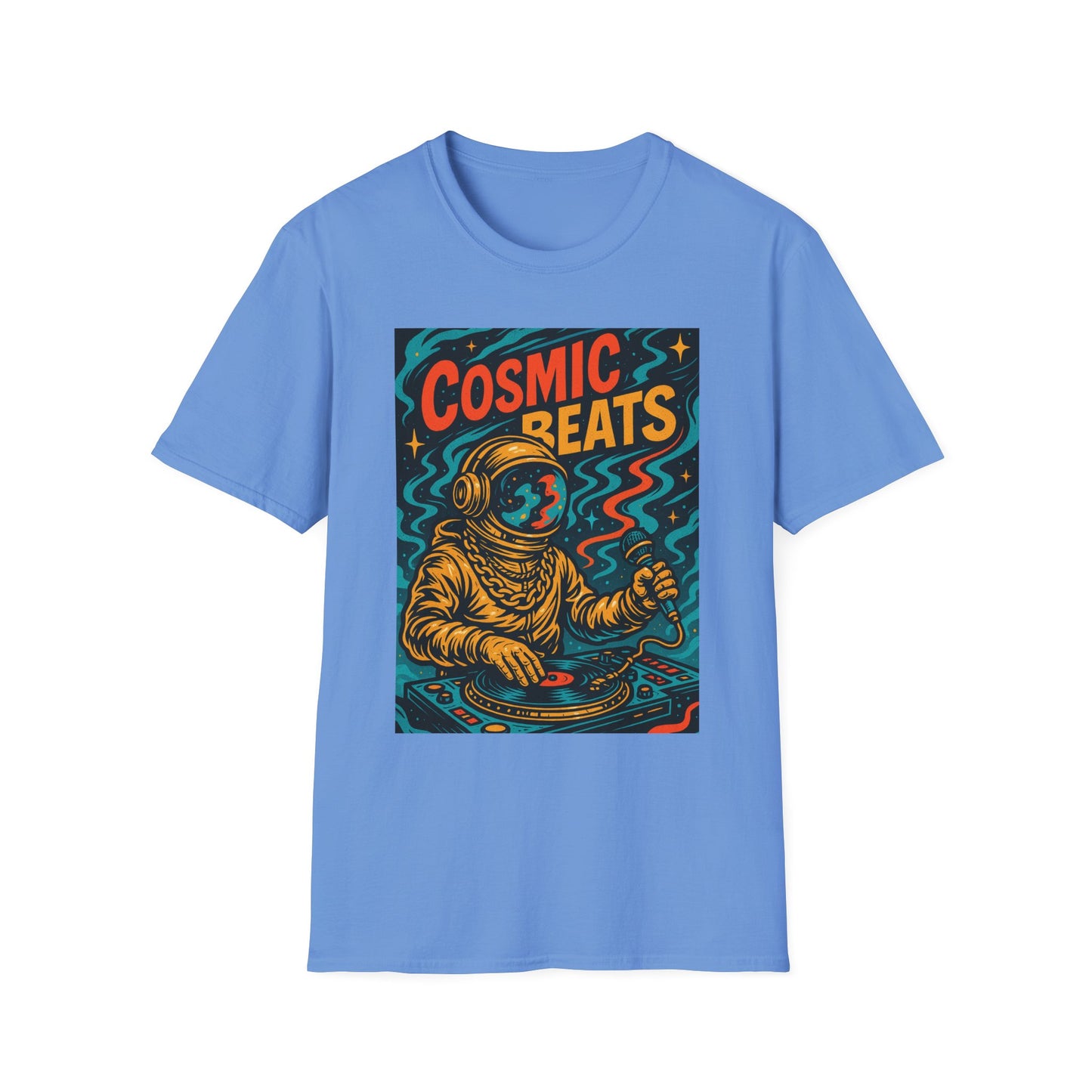 Astronaut DJ Shirt Cosmic Beats Tee Space Music Graphic Gift for EDM Lovers