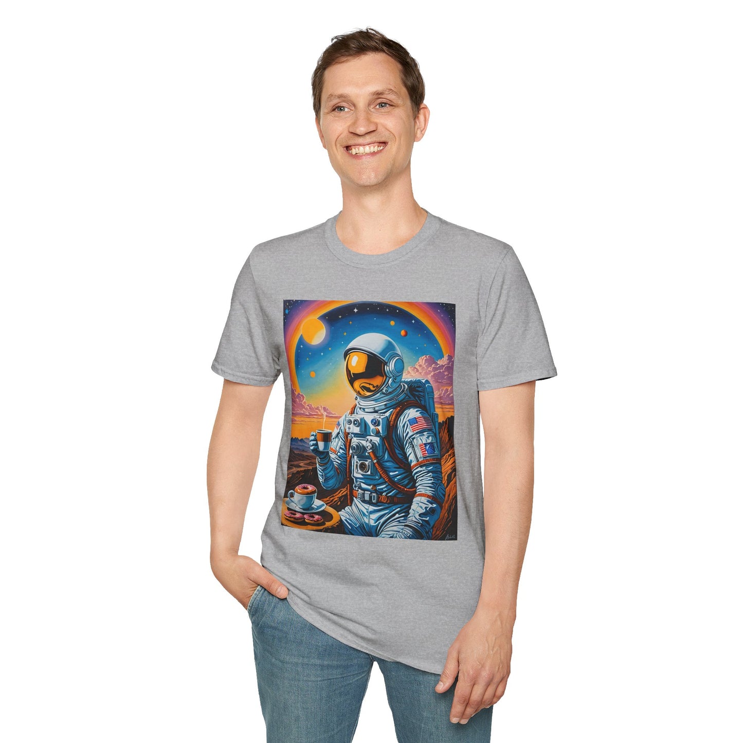 Astronaut-Themed Unisex T-Shirt, Space Lover Gift, Casual Tee, Galaxy Art Shirt, Unique Graphic Tee, Perfect for Birthdays
