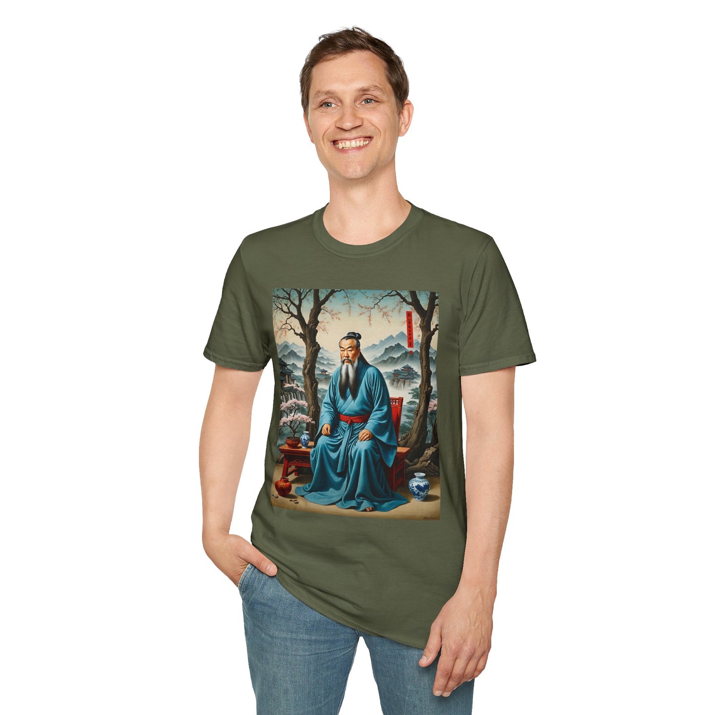 Ancient Scholar T-Shirt Eastern Wisdom Graphic Tee Traditional Art Shirt Gift for History Buffs Gift for Philosophy Fans Timeless Cultural Artwork