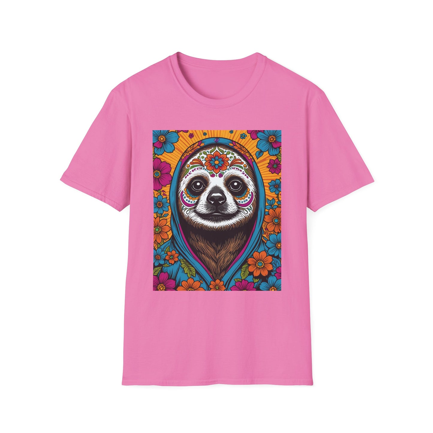 Psychedelic Sloth T Shirt Trippy Animal Graphic Tee Colorful Festival Top Gift for Sloth Lovers