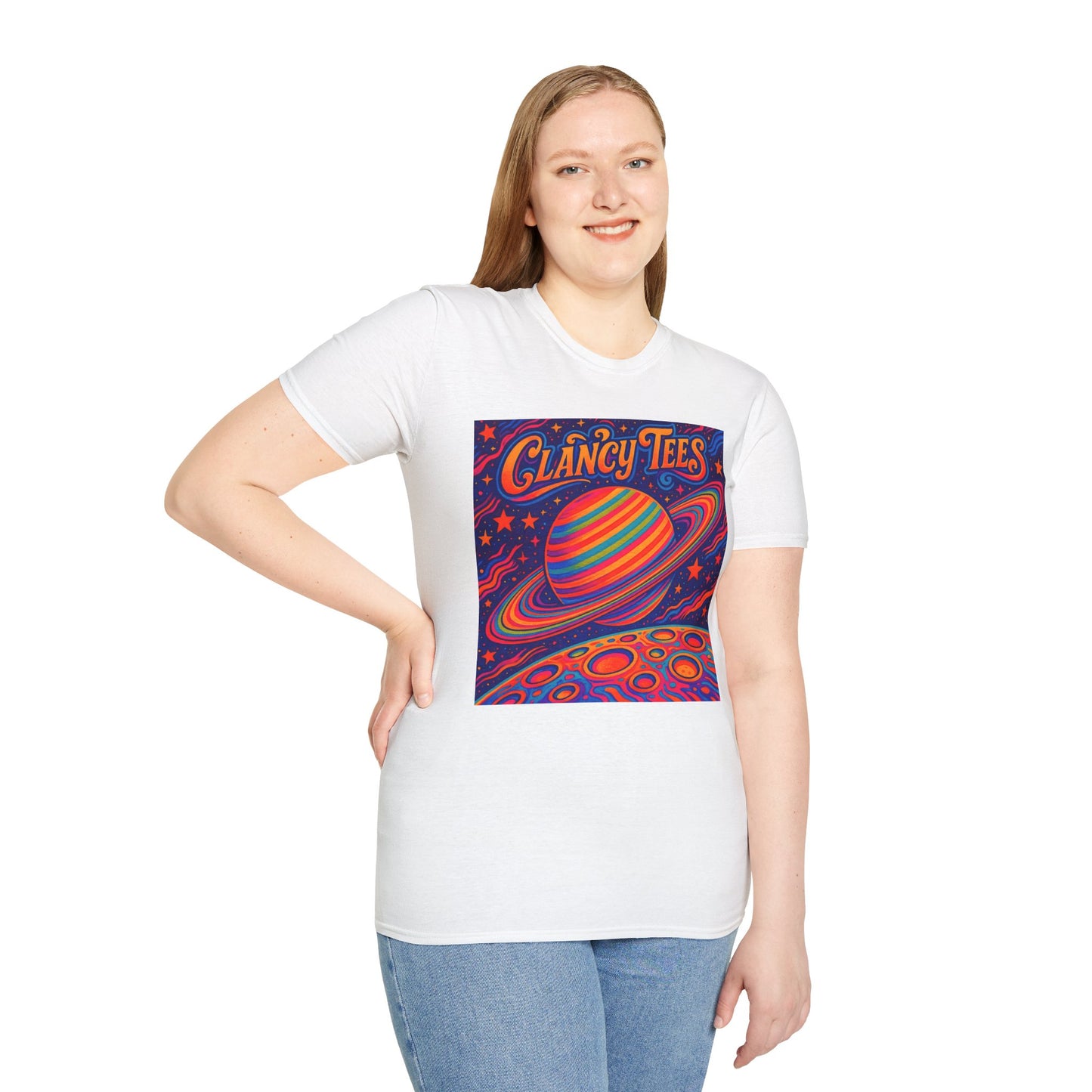 Psychedelic Saturn Shirt – Trippy Outer Space Graphic Tee with Colorful Planet Art – Gift for Stargazers, Spaceheads, and Cosmic Explorers