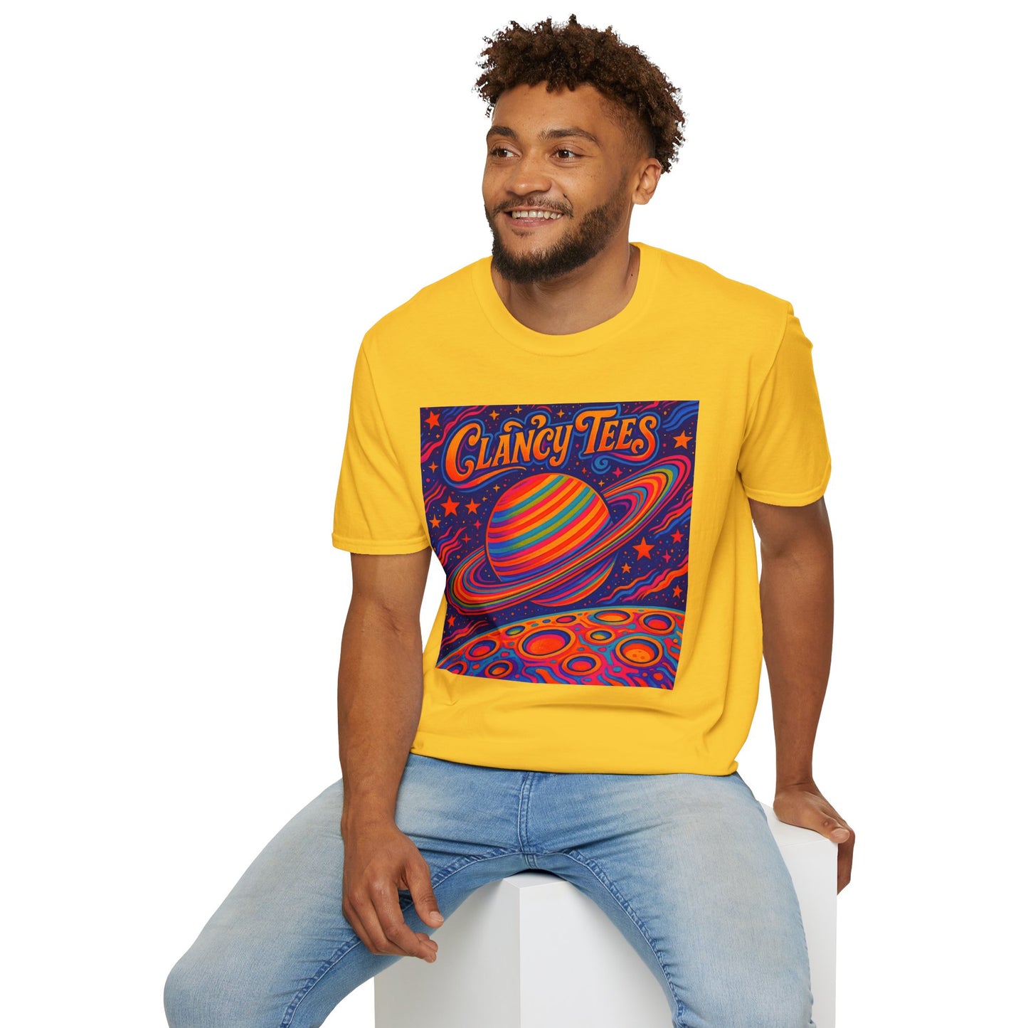 Psychedelic Saturn Shirt – Trippy Outer Space Graphic Tee with Colorful Planet Art – Gift for Stargazers, Spaceheads, and Cosmic Explorers