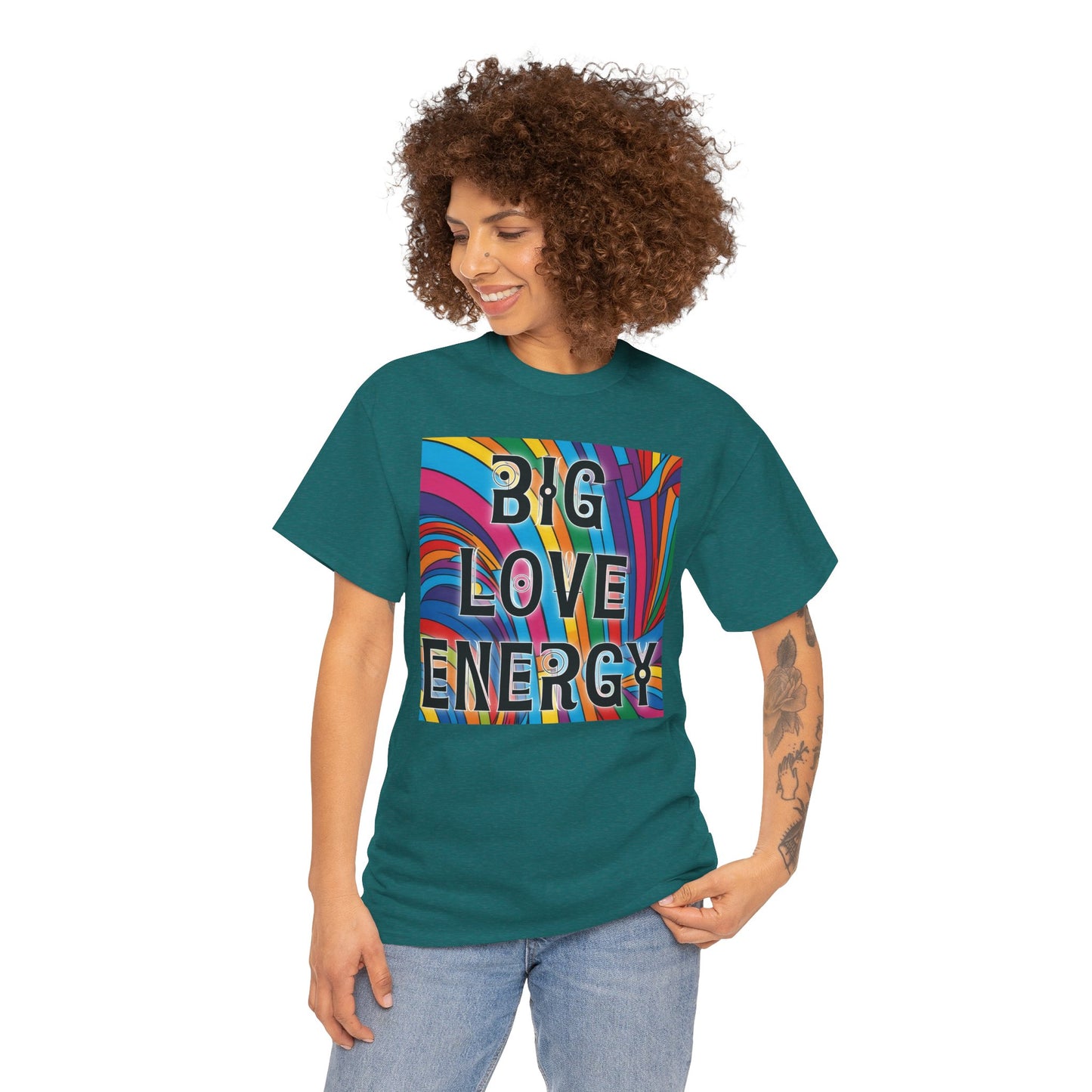 Big Love Energy Tee – Bold Rainbow Graphic T-Shirt