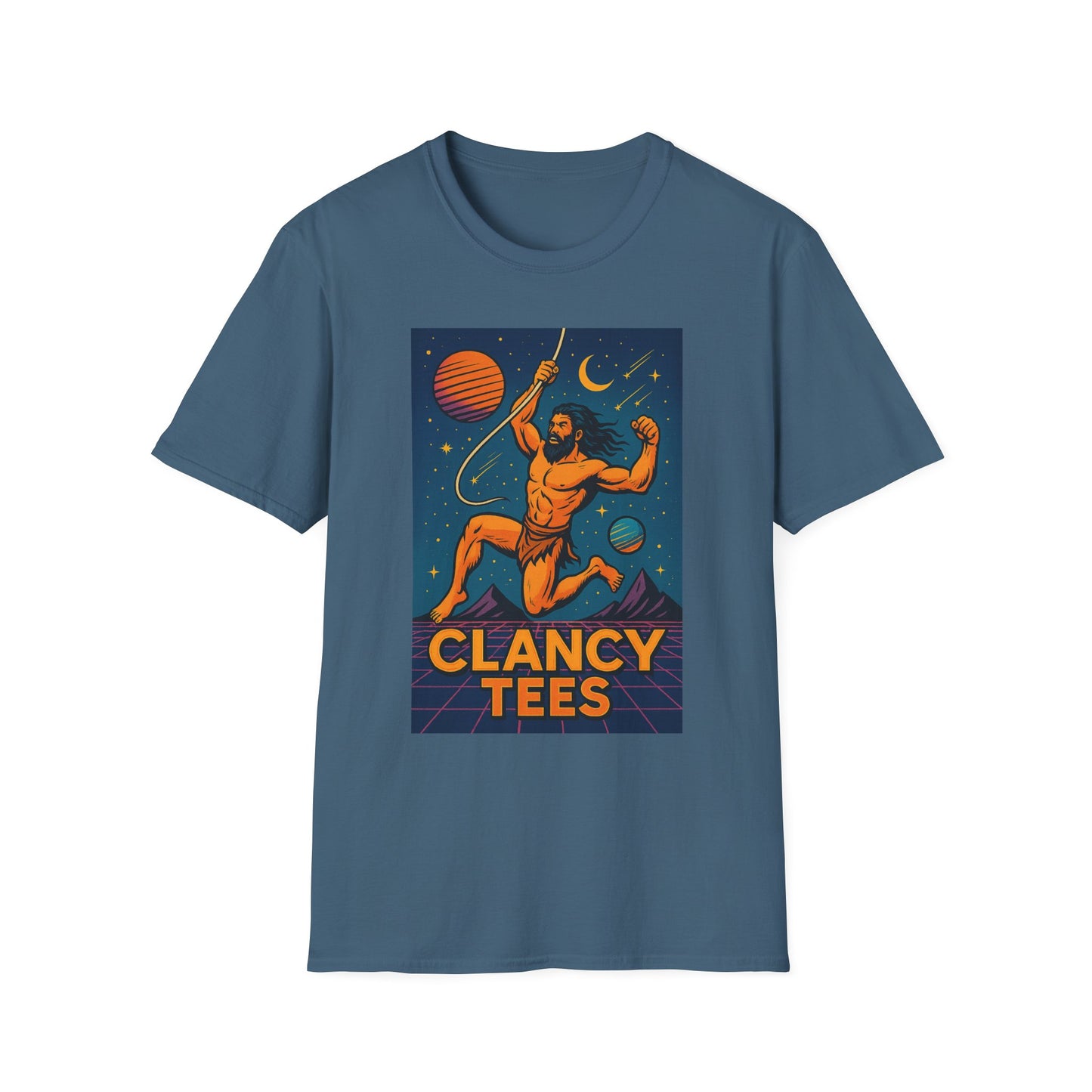 Retro Space Graphic Unisex Softstyle T-Shirt, Fun Casual Wear, Gift for Space Lovers, Cute Vintage Tee, Everyday Comfort Shirt