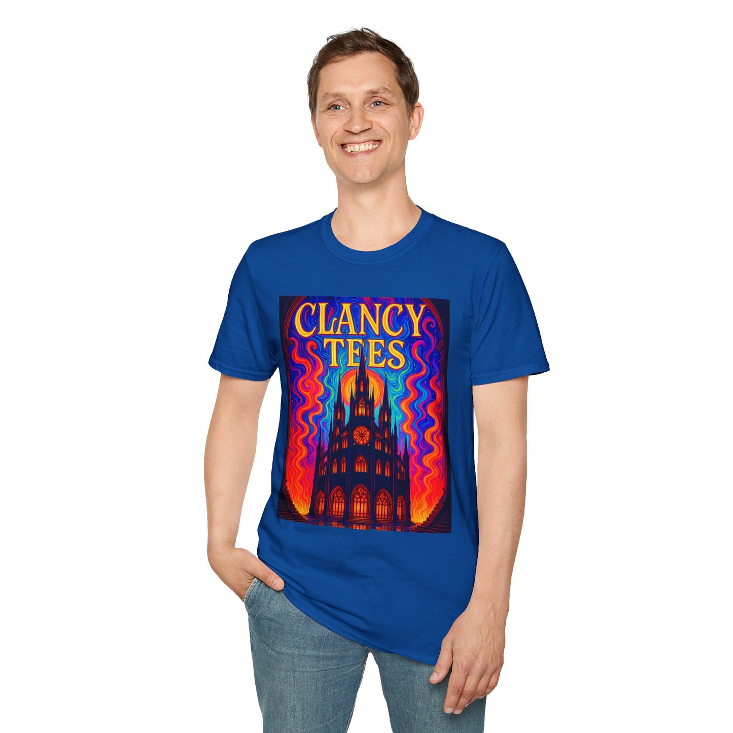 Psychedelic Cathedral Shirt – Trippy Gothic Church Tee – Gift for Art Nerds, Music Festival Fans, Visual Explorers, and Spiritual Weirdos