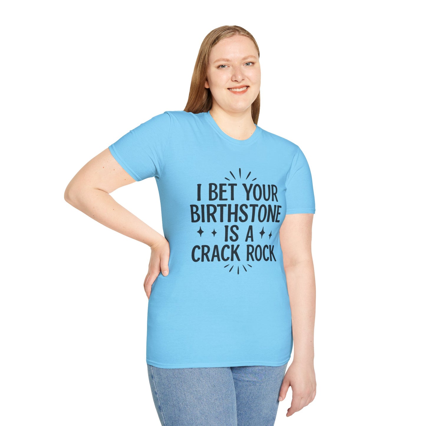 Crack Rock Birthstone Shirt – Funny Insult Tee – Gift for Petty Friends, Sarcastic Adults, and People Who Love Dark Humor