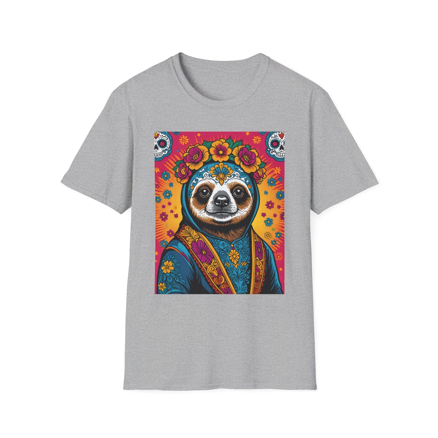 Boho Sloth T Shirt Trippy Animal Graphic Tee Colorful Festival Top Gift for Sloth Lovers
