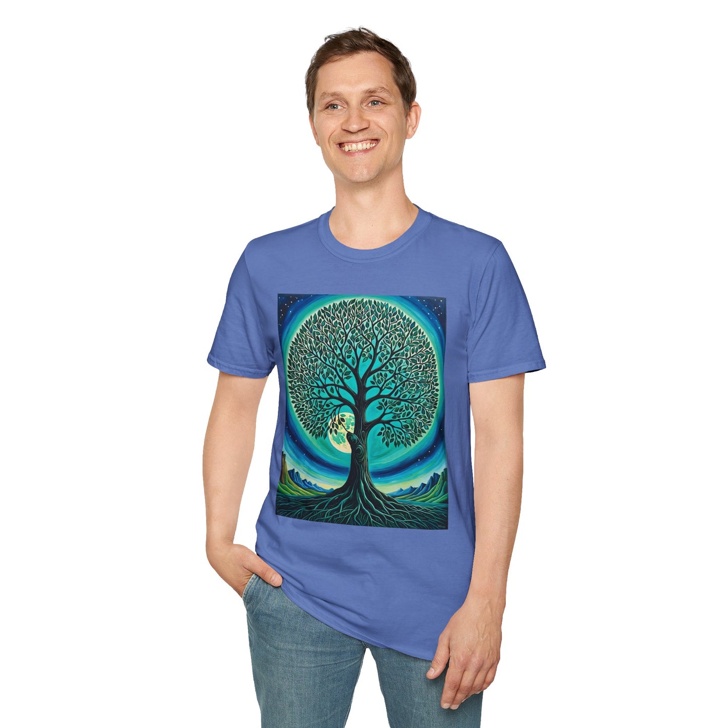 Tree of Life T-Shirt – Cosmic Nature Graphic Tee – Gift for Spiritual Friends, Psychedelic Art Lovers, and Mindful Hippie Souls