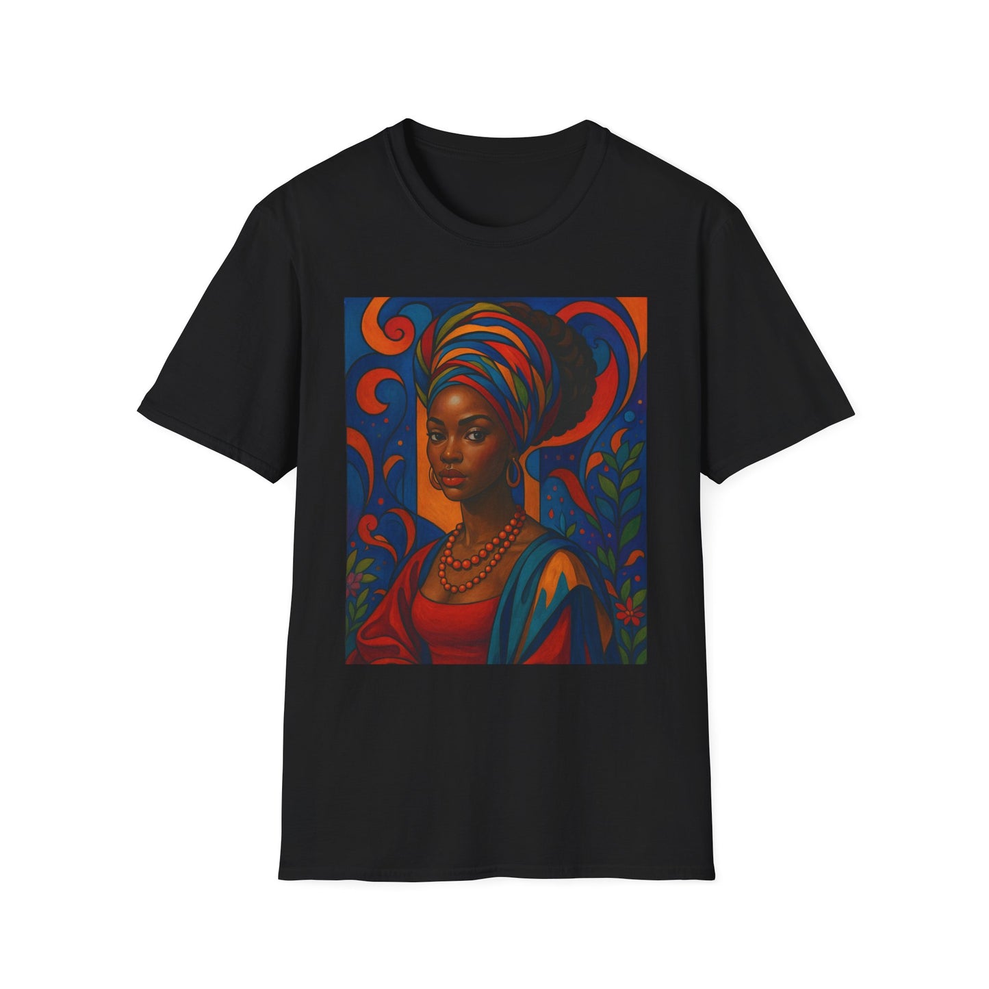 Afrocentric Queen T Shirt Bold Colorful African Art Tee for Black Women Melanin Magic Lovers Cultural Pride Streetwear and Afro Art Enthusiasts