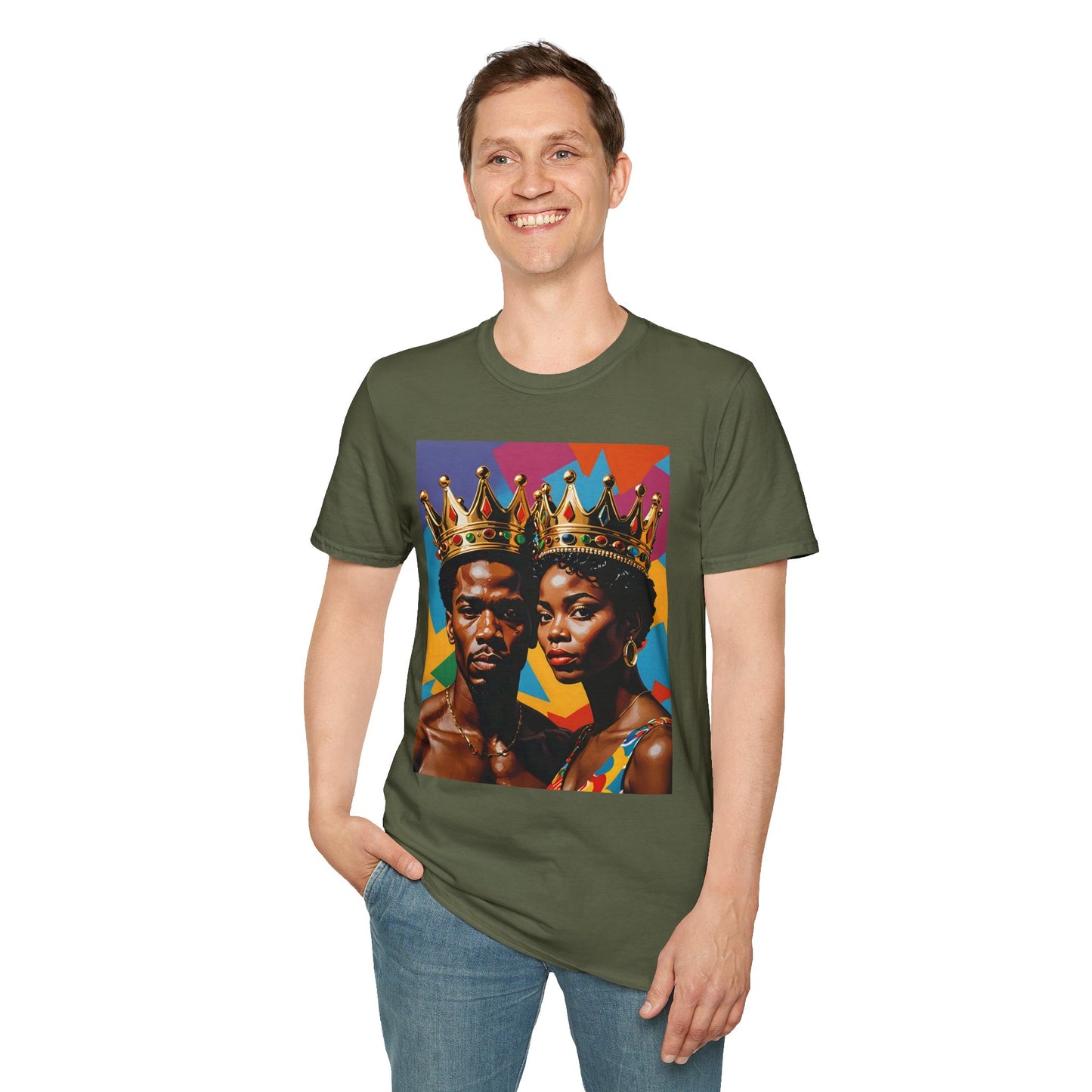 Royalty Crown T-Shirt Afrocentric Power Graphic Tee Black King Queen Shirt Bold Statement Apparel Gift for Couples Gift for Friends Gift for Culture Lovers