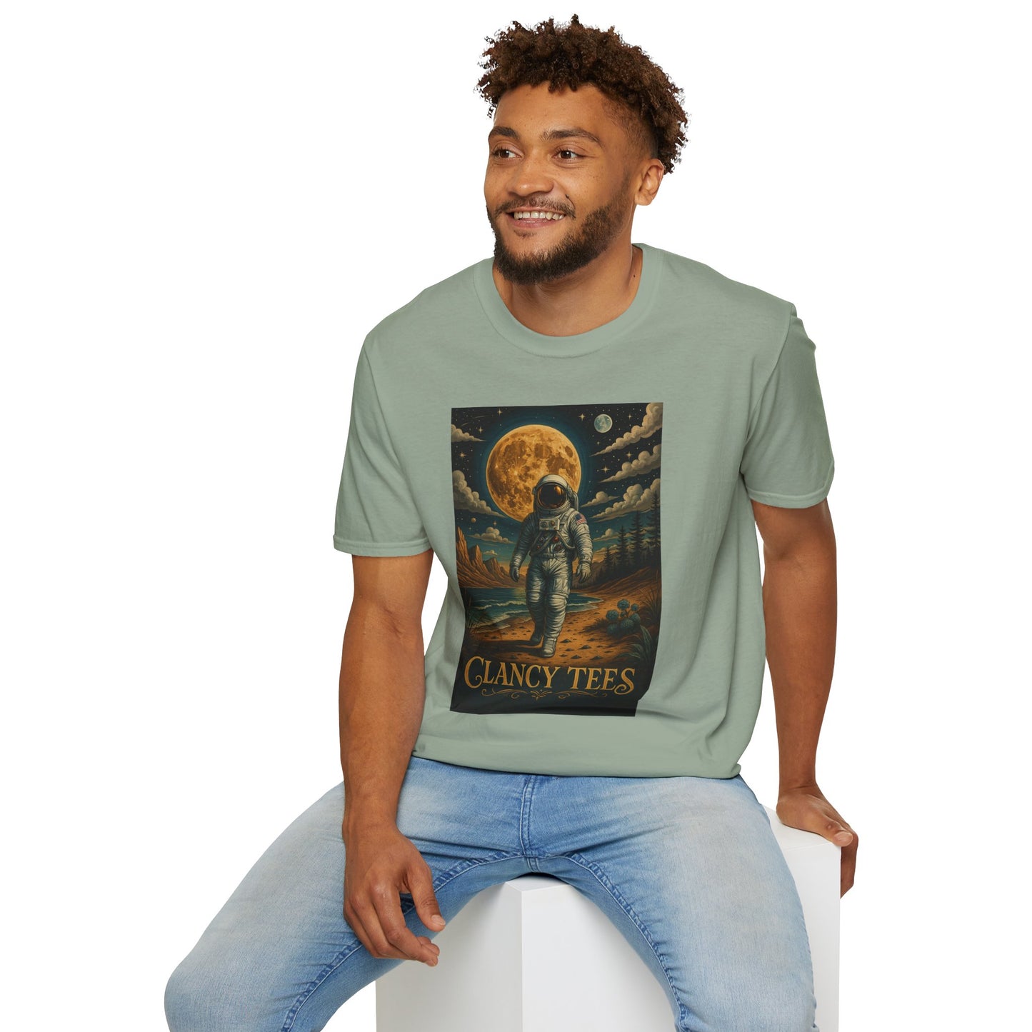 Astronaut Adventure Unisex Softstyle T-Shirt | Cosmic Space Shirt, Graphic Tee for Space Lovers, Gift for Nerds, Casual Wear