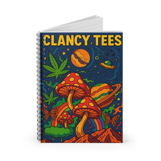 Trippy Mushroom Notebook – Psychedelic Journal with Cosmic Art, Colorful Fantasy Writing Notebook, Unique Butterfly and Space Design, Gift for Creative Thinkers