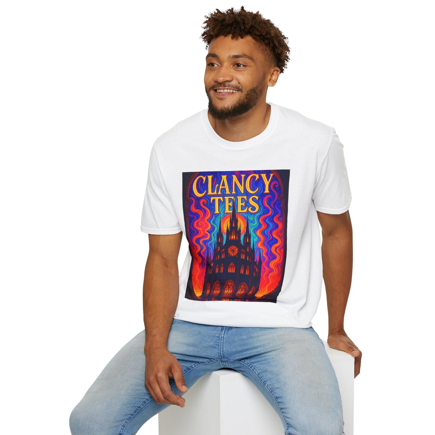Psychedelic Cathedral Shirt – Trippy Gothic Church Tee – Gift for Art Nerds, Music Festival Fans, Visual Explorers, and Spiritual Weirdos