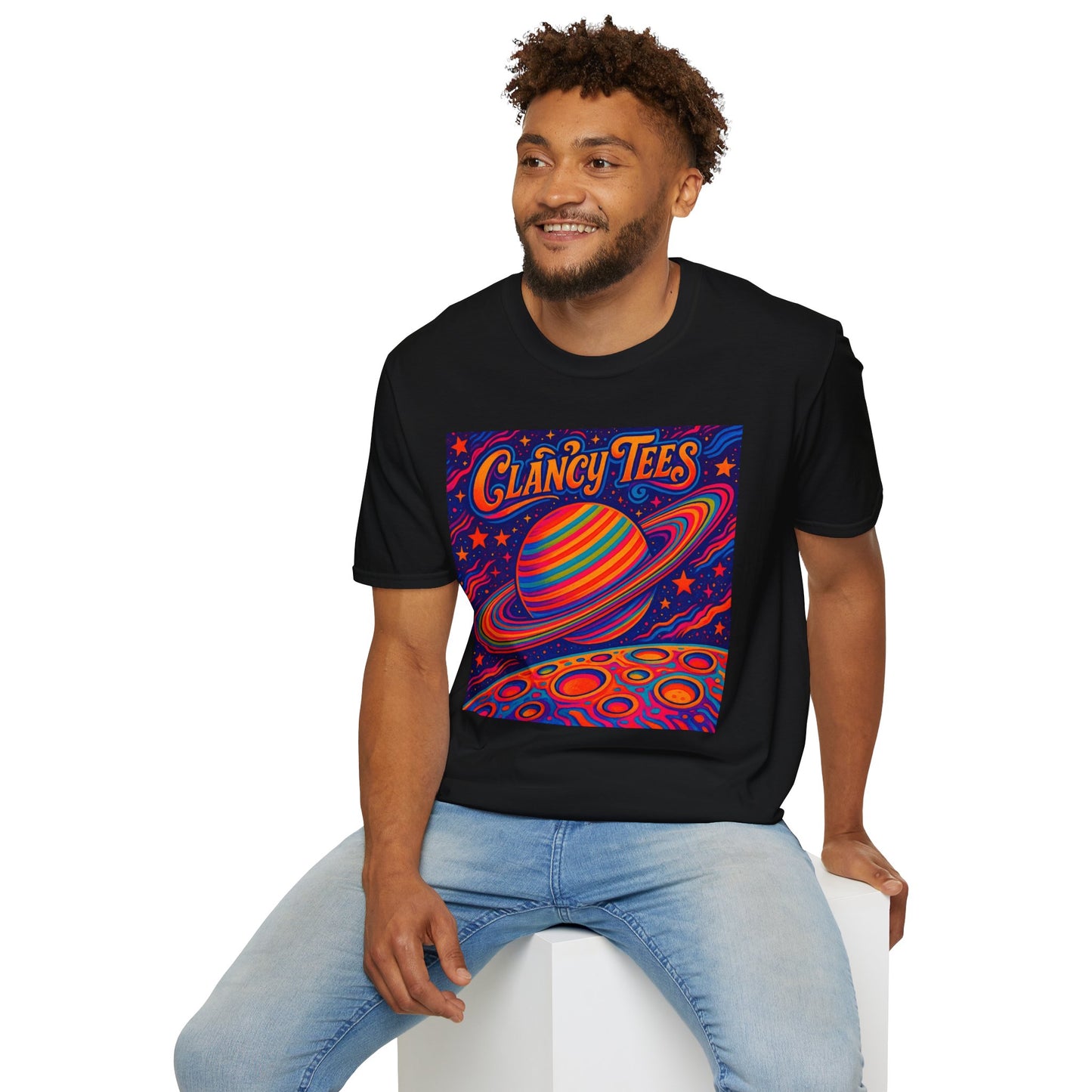 Psychedelic Saturn Shirt – Trippy Outer Space Graphic Tee with Colorful Planet Art – Gift for Stargazers, Spaceheads, and Cosmic Explorers