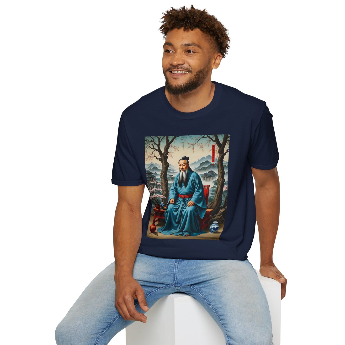 Ancient Scholar T-Shirt Eastern Wisdom Graphic Tee Traditional Art Shirt Gift for History Buffs Gift for Philosophy Fans Timeless Cultural Artwork