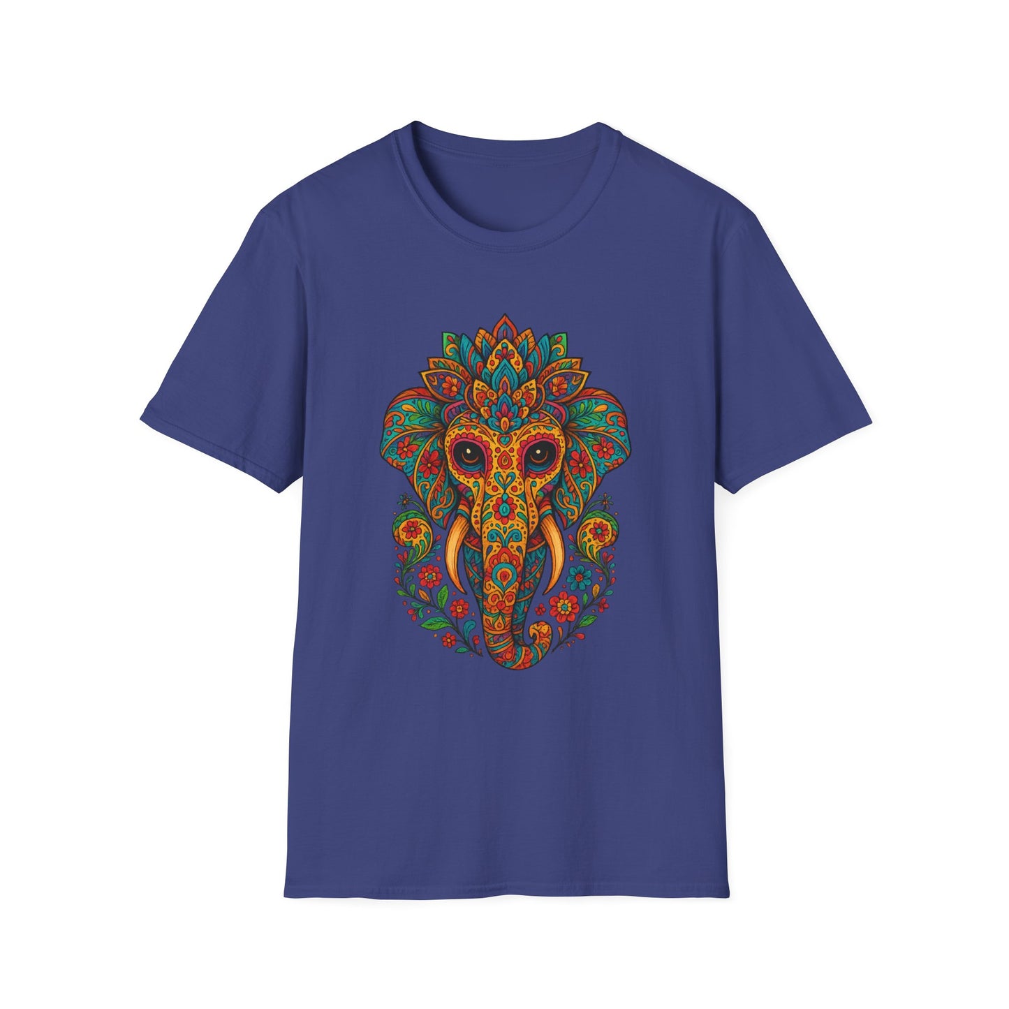 Boho Elephant Shirt Psychedelic Floral Head Art Tee Gift for Spiritual Seekers Animal Lovers and Mindful Hippies with a Love for Earthy Trippy Vibes