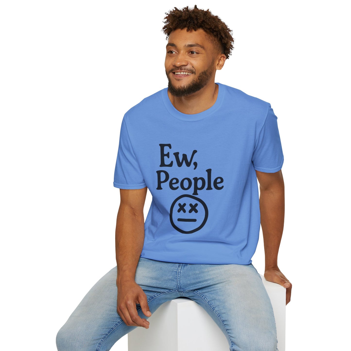 Ew, People Unisex Softstyle T-Shirt | Funny Graphic Tee for Introverts, Gift for Friends, Casual Wear, Comfortable Everyday Shirt