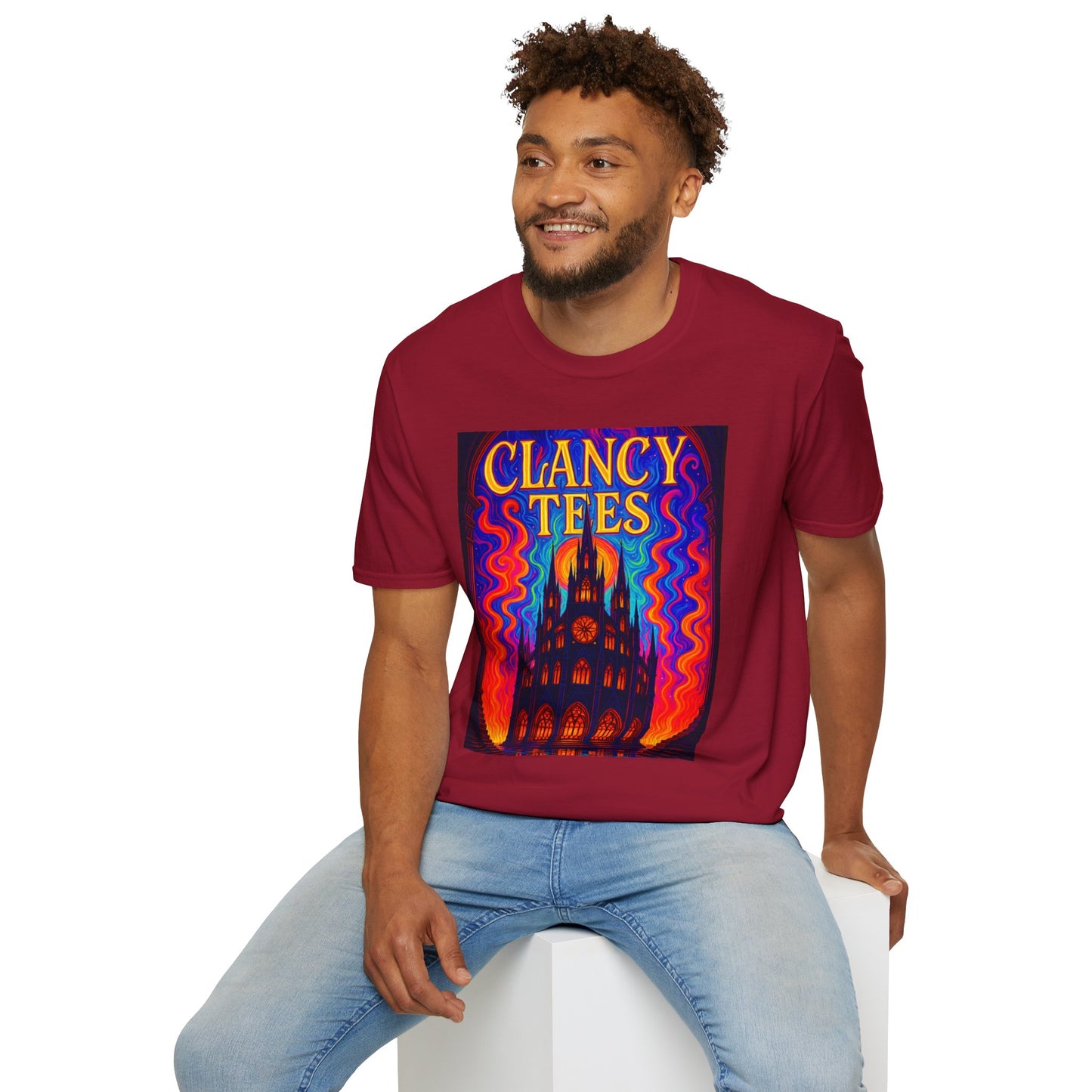Psychedelic Cathedral Shirt – Trippy Gothic Church Tee – Gift for Art Nerds, Music Festival Fans, Visual Explorers, and Spiritual Weirdos
